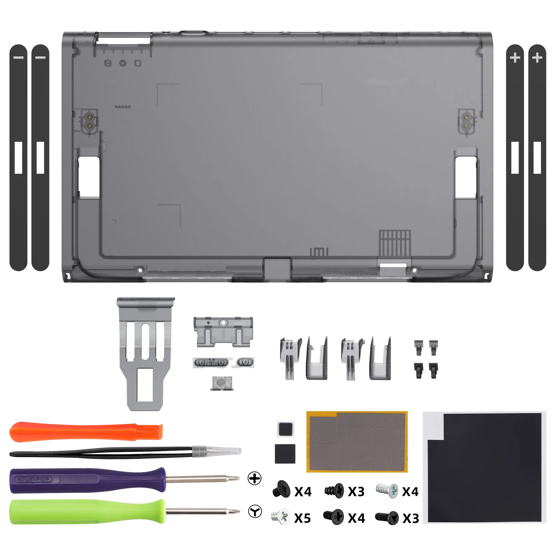 eXtremeRate Replacement DIY Rear Back Plate for Nintendo Switch 2 Handheld Console  (Without Kickstand) - Clear Slate Black - Image 2