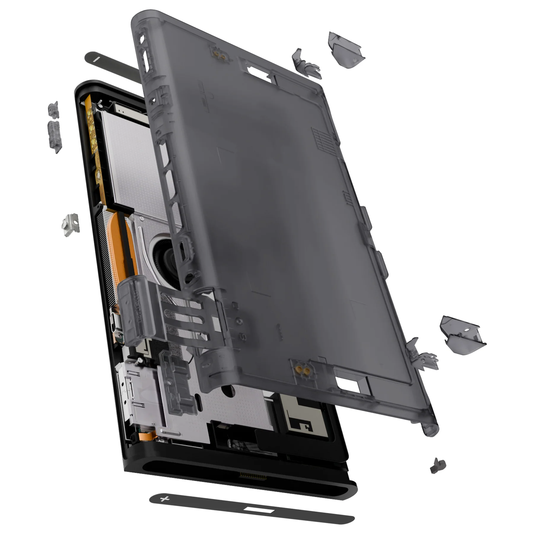 eXtremeRate Replacement DIY Rear Back Plate for Nintendo Switch 2 Handheld Console  (Without Kickstand) - Clear Slate Black - Image 4