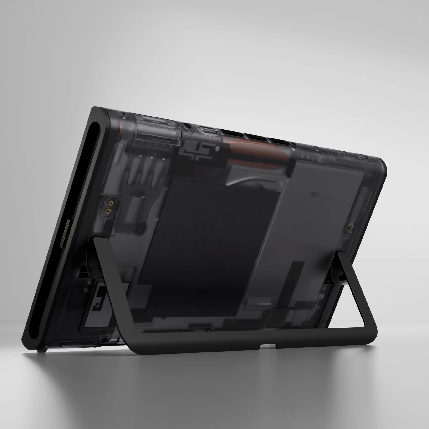 eXtremeRate Replacement DIY Rear Back Plate for Nintendo Switch 2 Handheld Console  (Without Kickstand) - Clear Slate Black - Image 5