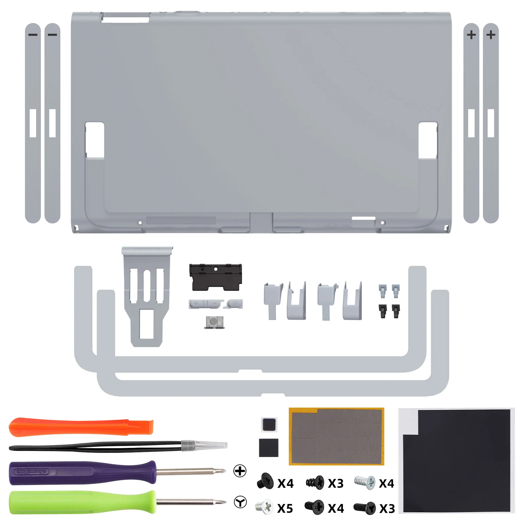 eXtremeRate Replacement DIY Rear Back Plate for Nintendo Switch 2 Handheld Console  (Without Kickstand) - New Hope Gray - Image 2