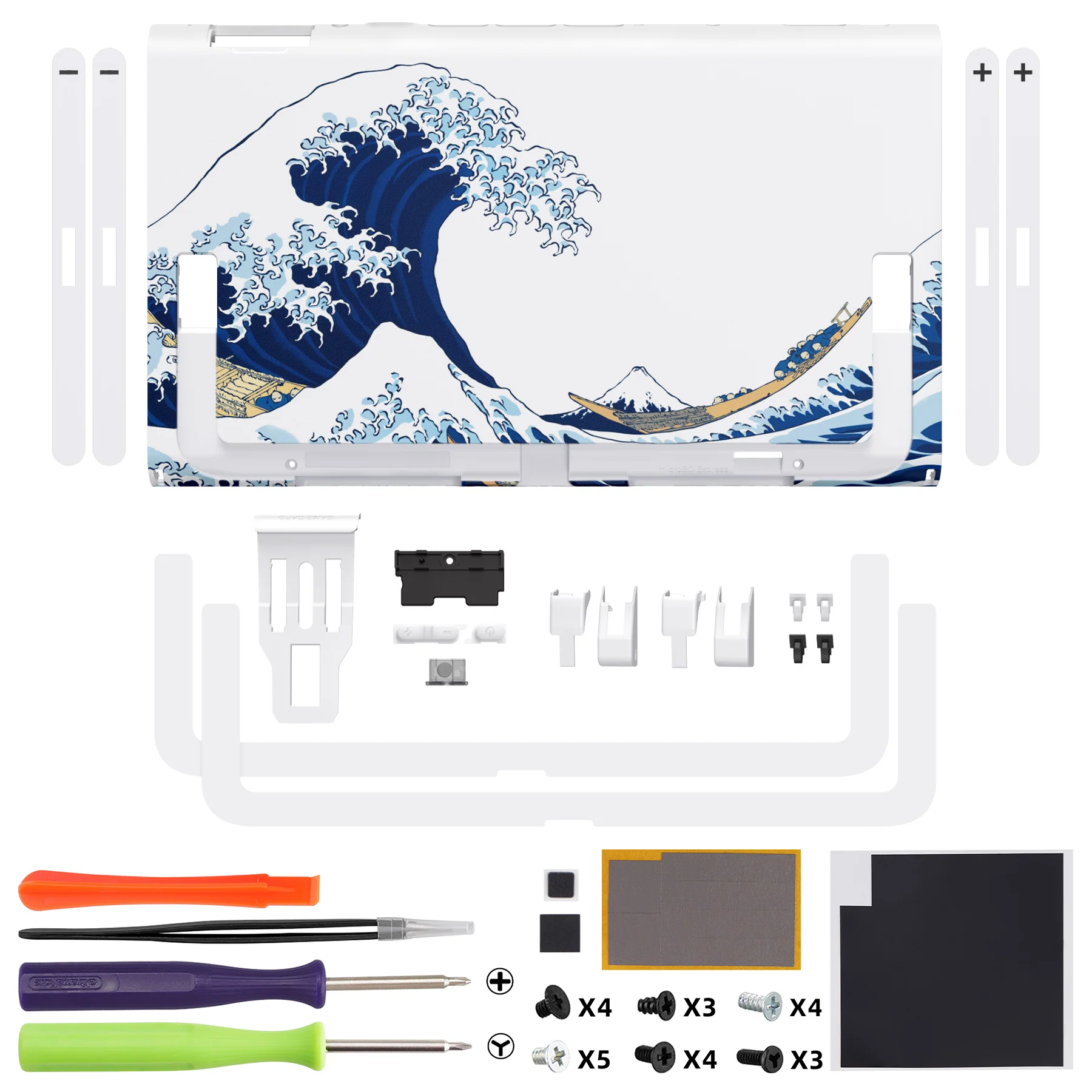 eXtremeRate Replacement DIY Rear Back Plate for Nintendo Switch 2 Handheld Console  (Without Kickstand) - The Great Wave - Image 2