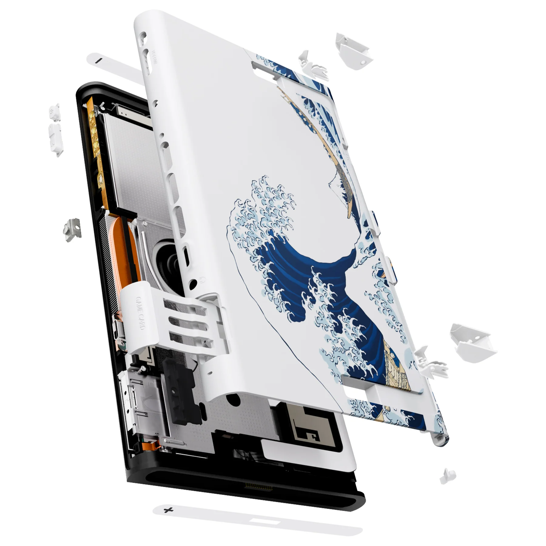 eXtremeRate Replacement DIY Rear Back Plate for Nintendo Switch 2 Handheld Console  (Without Kickstand) - The Great Wave - Image 4