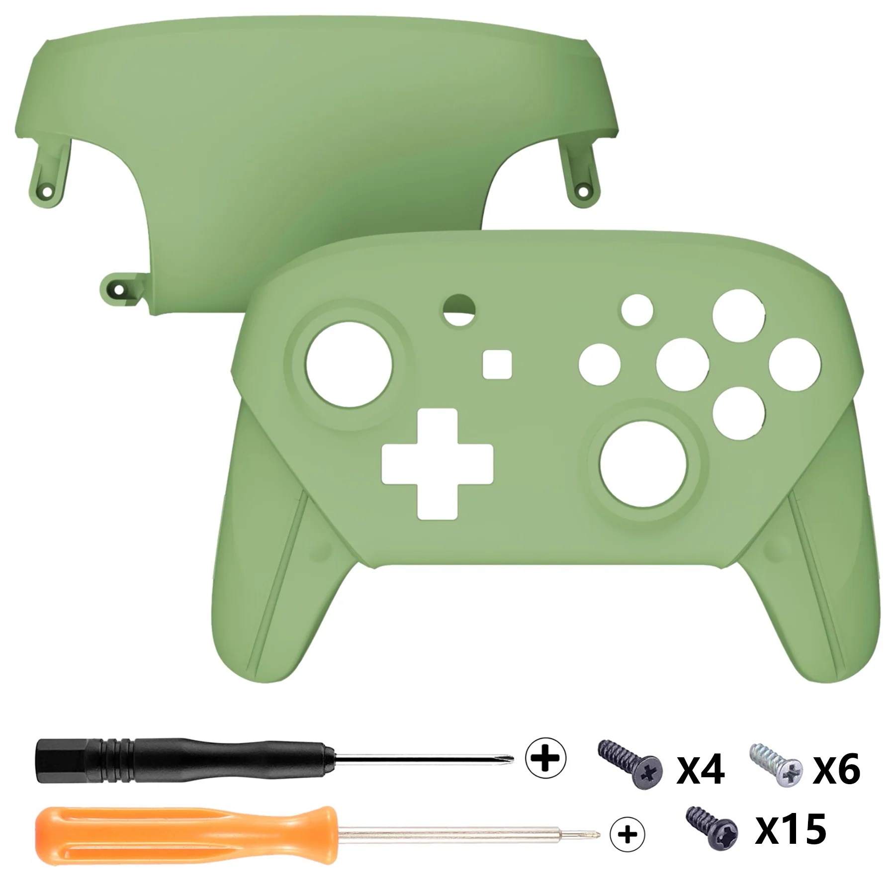 eXtremeRate Replacement Faceplate and Backplate for Nintendo Switch Pro Controller - Matcha Green - Image 6
