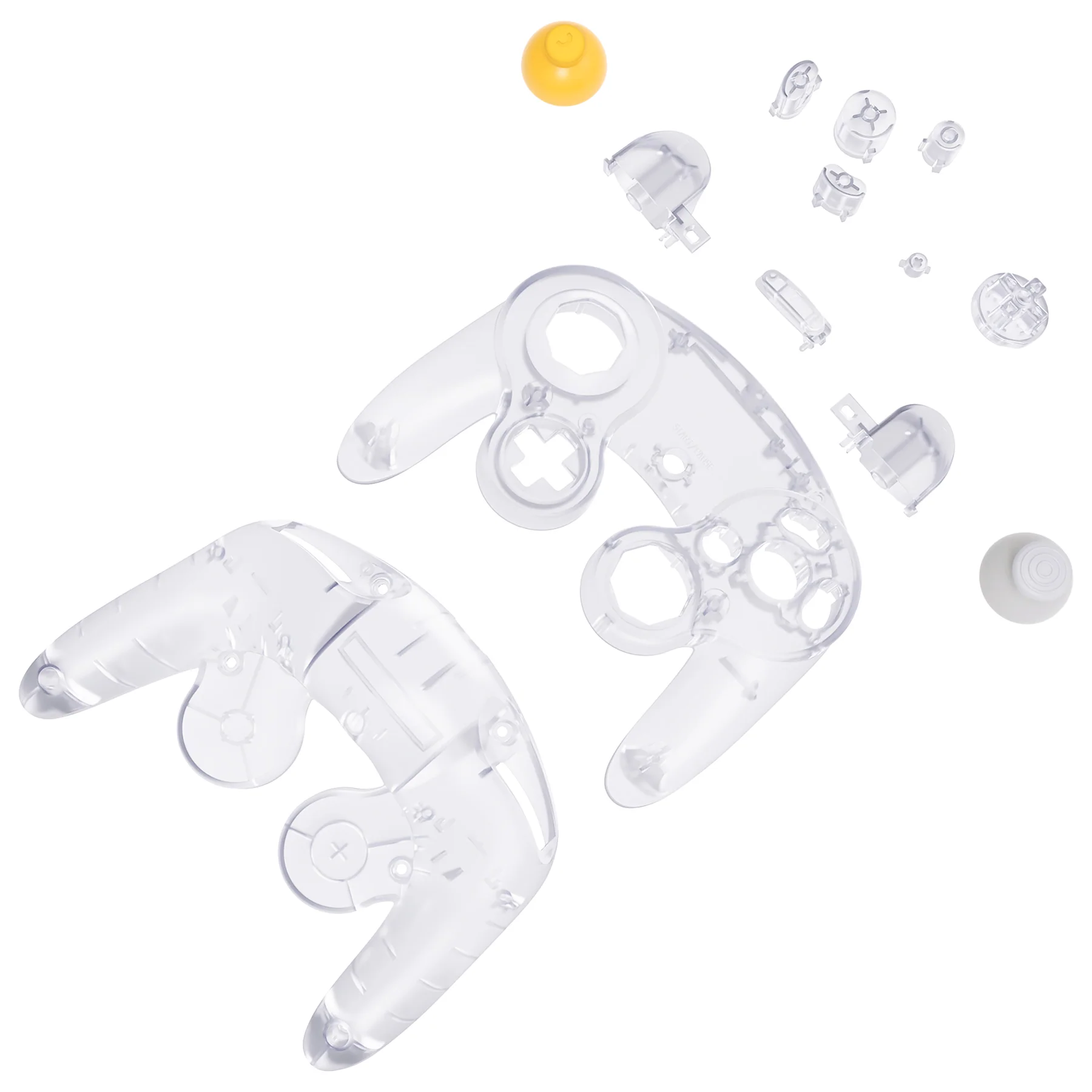 eXtremeRate Replacement Faceplate Backplate with Buttons for Nintendo GameCube Controller NGC - Clear - Image 10