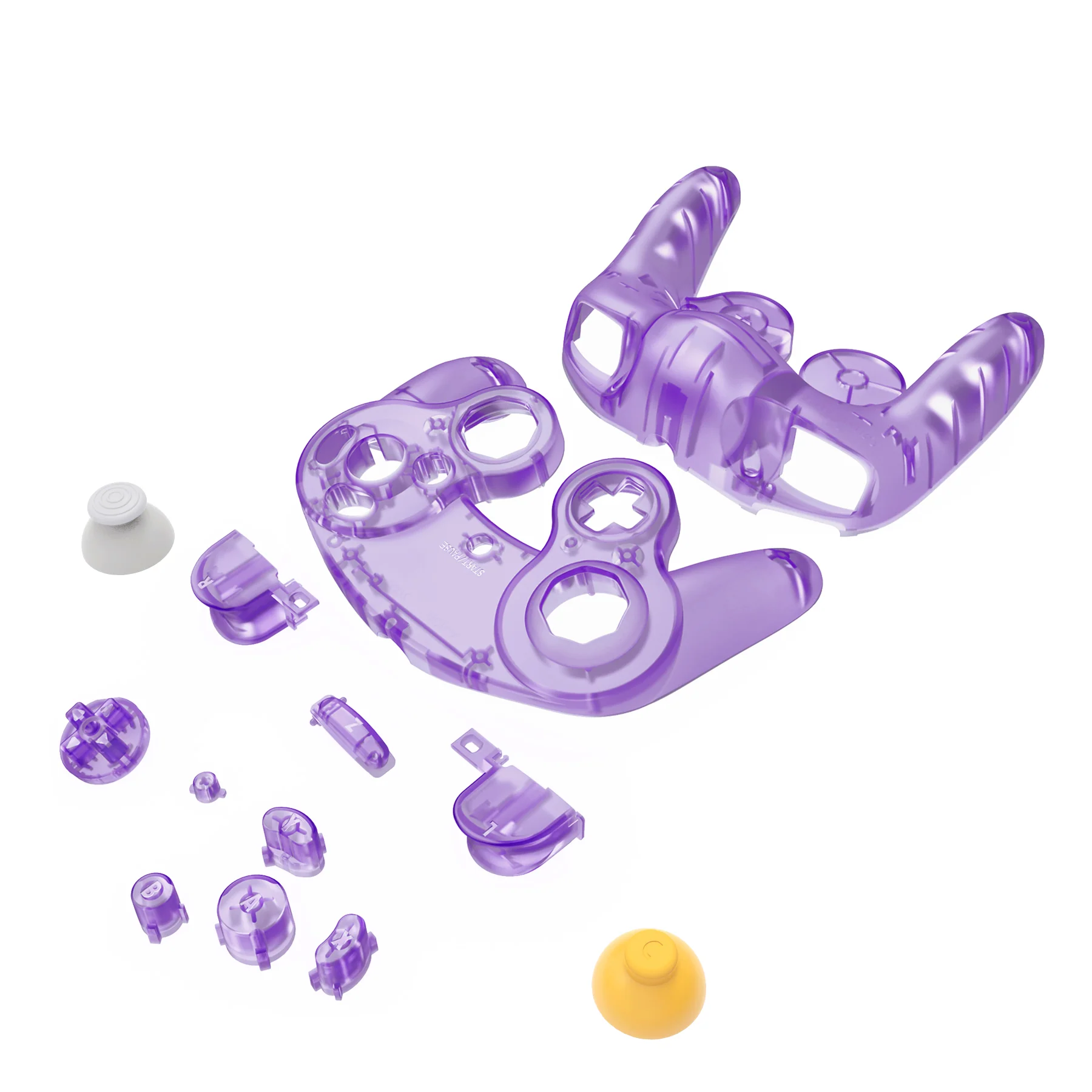 eXtremeRate Replacement Faceplate Backplate with Buttons for Nintendo GameCube Controller NGC - Clear Atomic Purple - Image 11