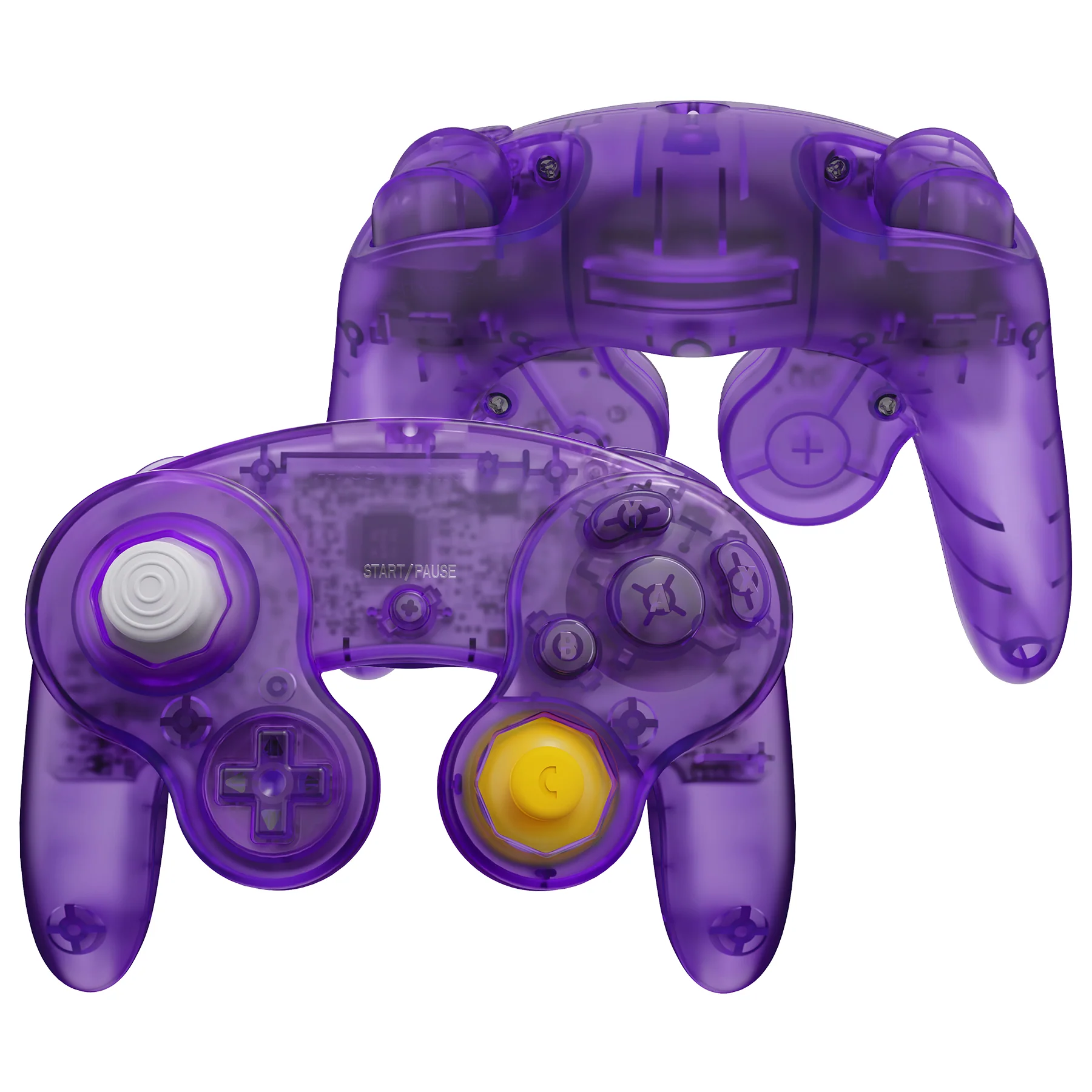 eXtremeRate Replacement Faceplate Backplate with Buttons for Nintendo GameCube Controller NGC - Clear Atomic Purple - Image 2