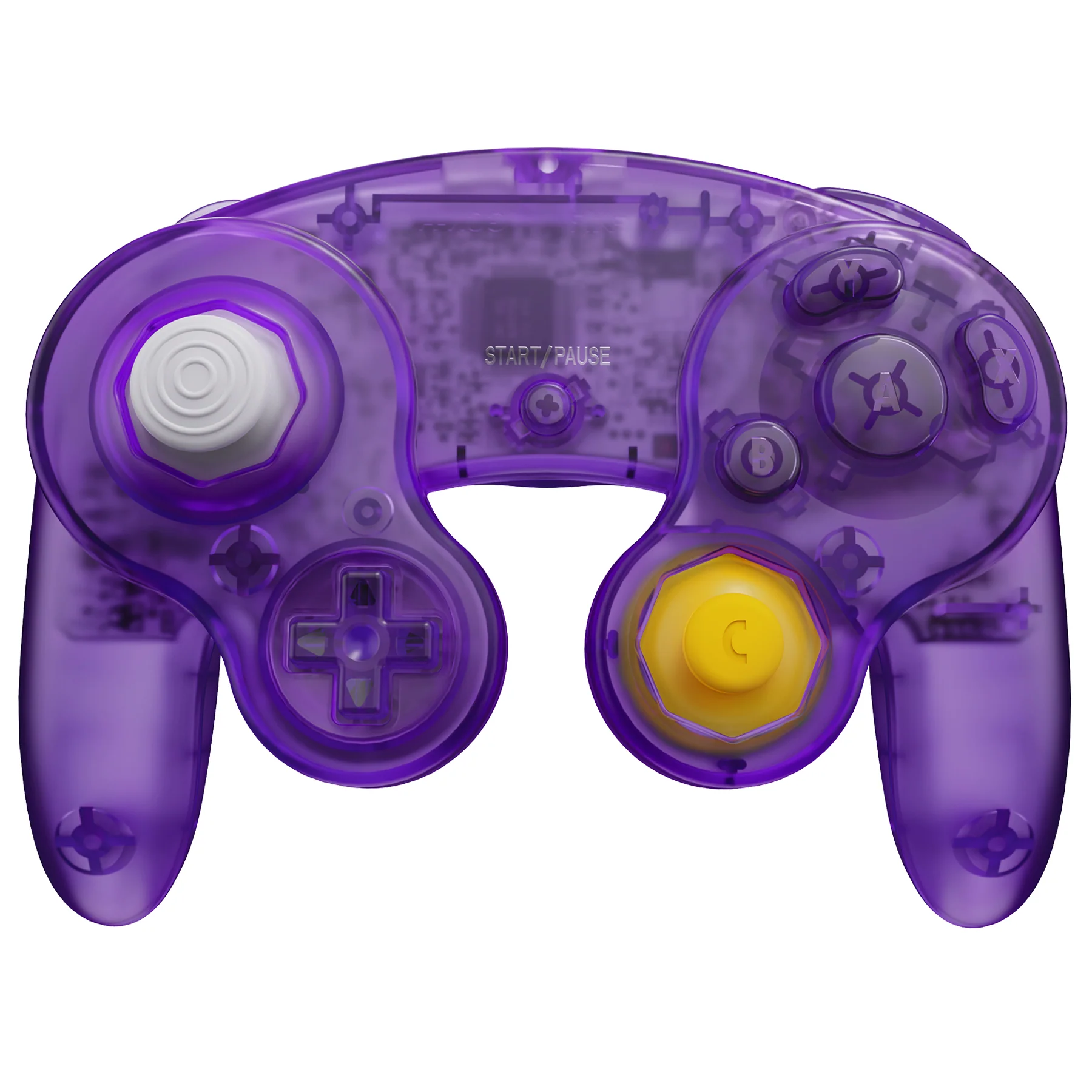 eXtremeRate Replacement Faceplate Backplate with Buttons for Nintendo GameCube Controller NGC - Clear Atomic Purple - Image 4