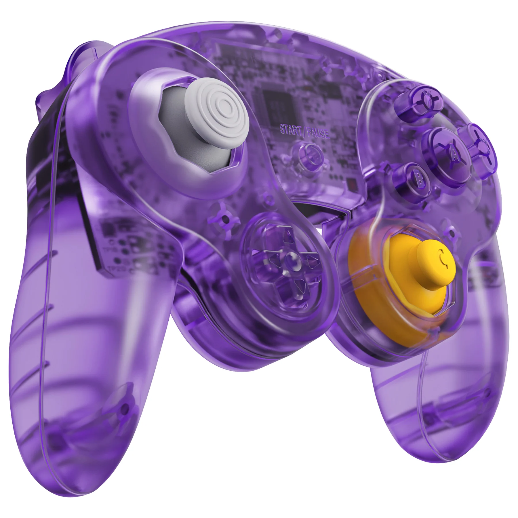 eXtremeRate Replacement Faceplate Backplate with Buttons for Nintendo GameCube Controller NGC - Clear Atomic Purple - Image 5