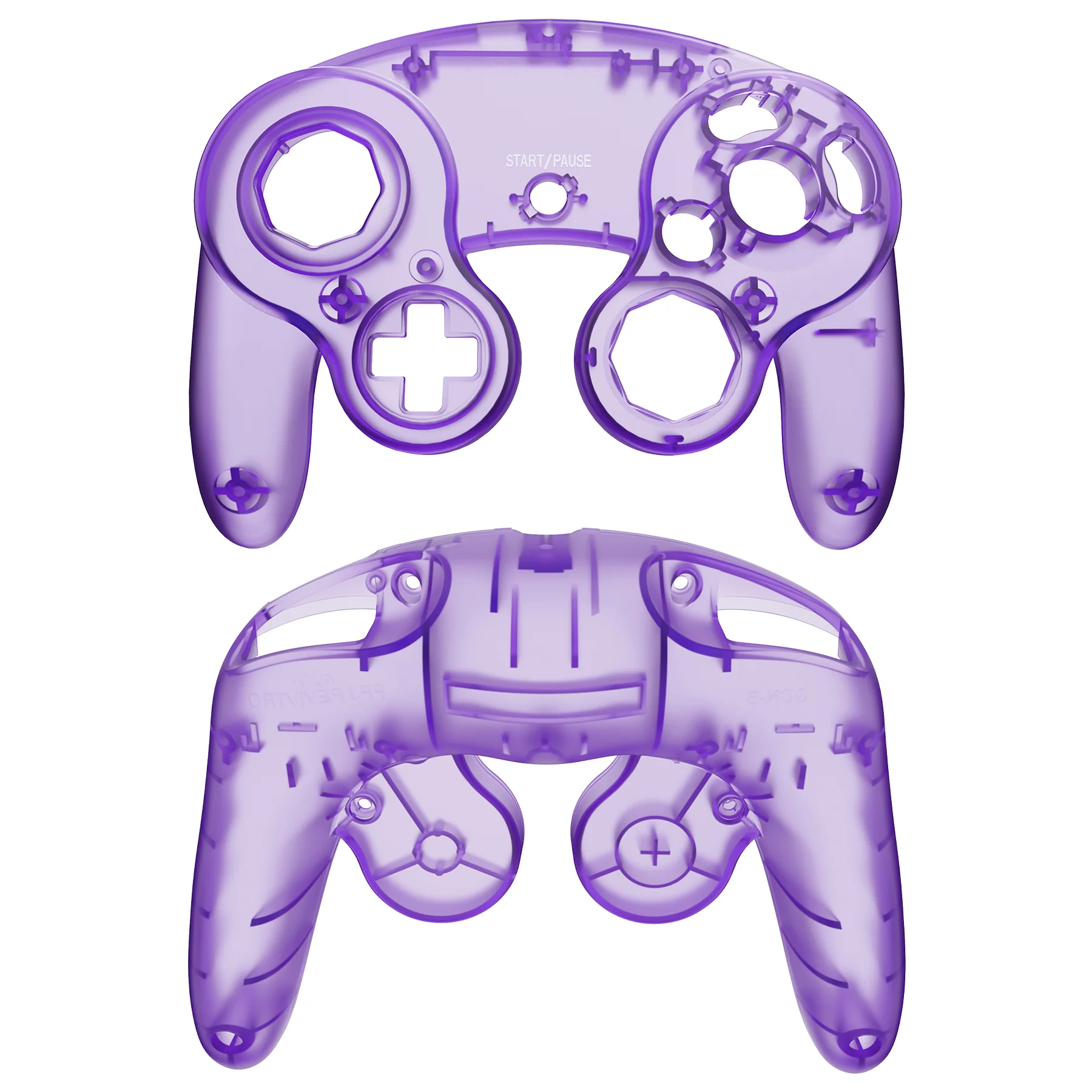 eXtremeRate Replacement Faceplate Backplate with Buttons for Nintendo GameCube Controller NGC - Clear Atomic Purple - Image 9