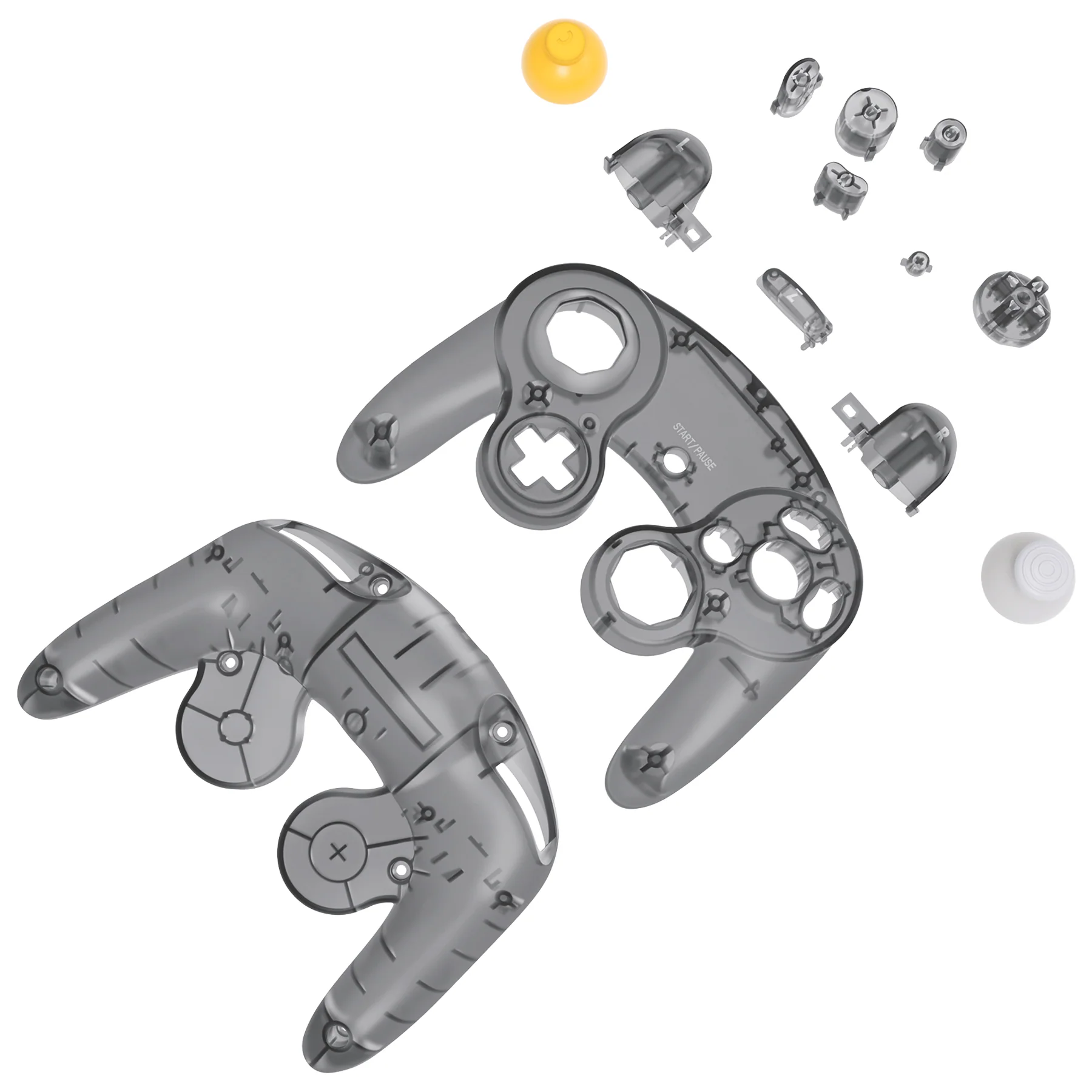 eXtremeRate Replacement Faceplate Backplate with Buttons for Nintendo GameCube Controller NGC - Clear Black - Image 10