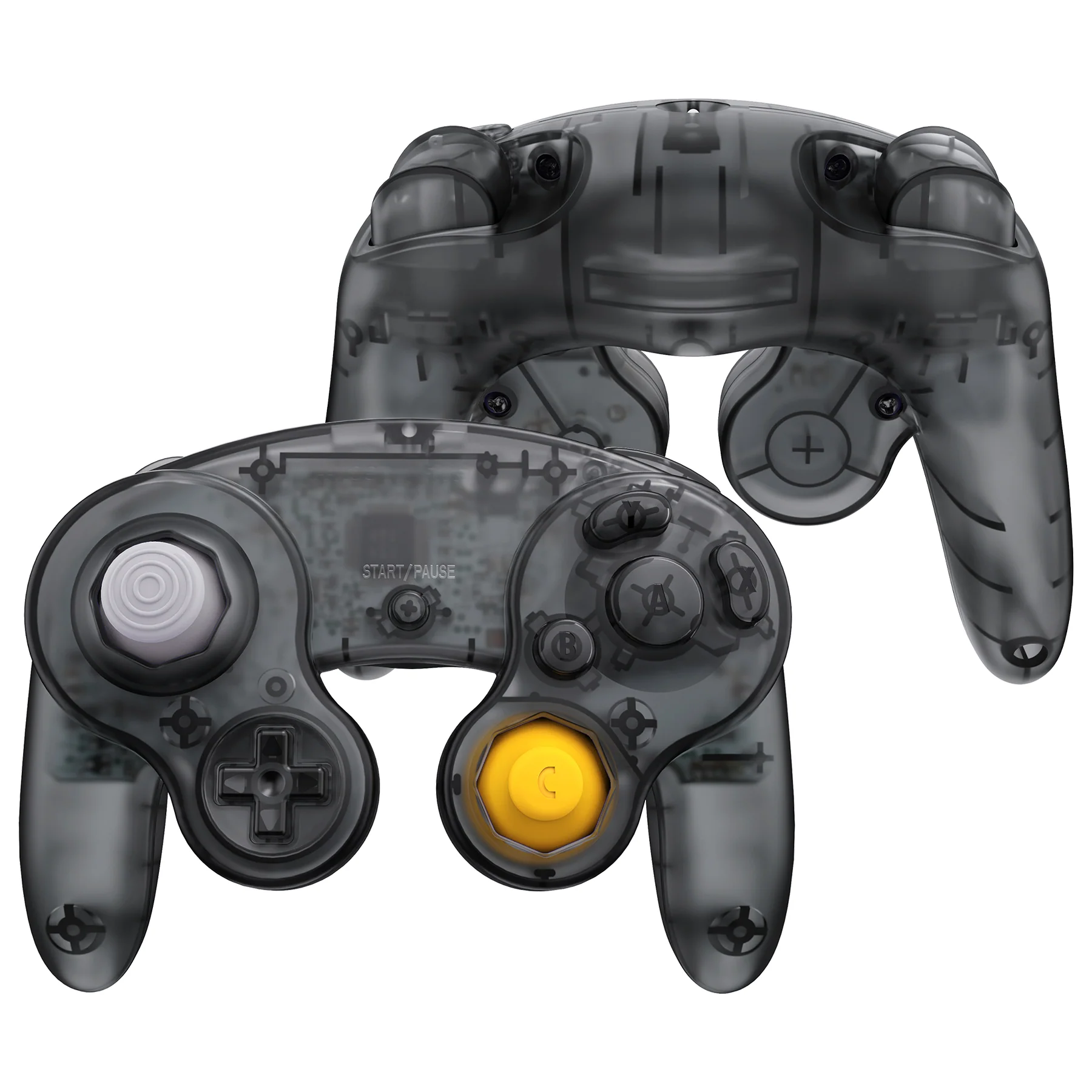 eXtremeRate Replacement Faceplate Backplate with Buttons for Nintendo GameCube Controller NGC - Clear Black - Image 2
