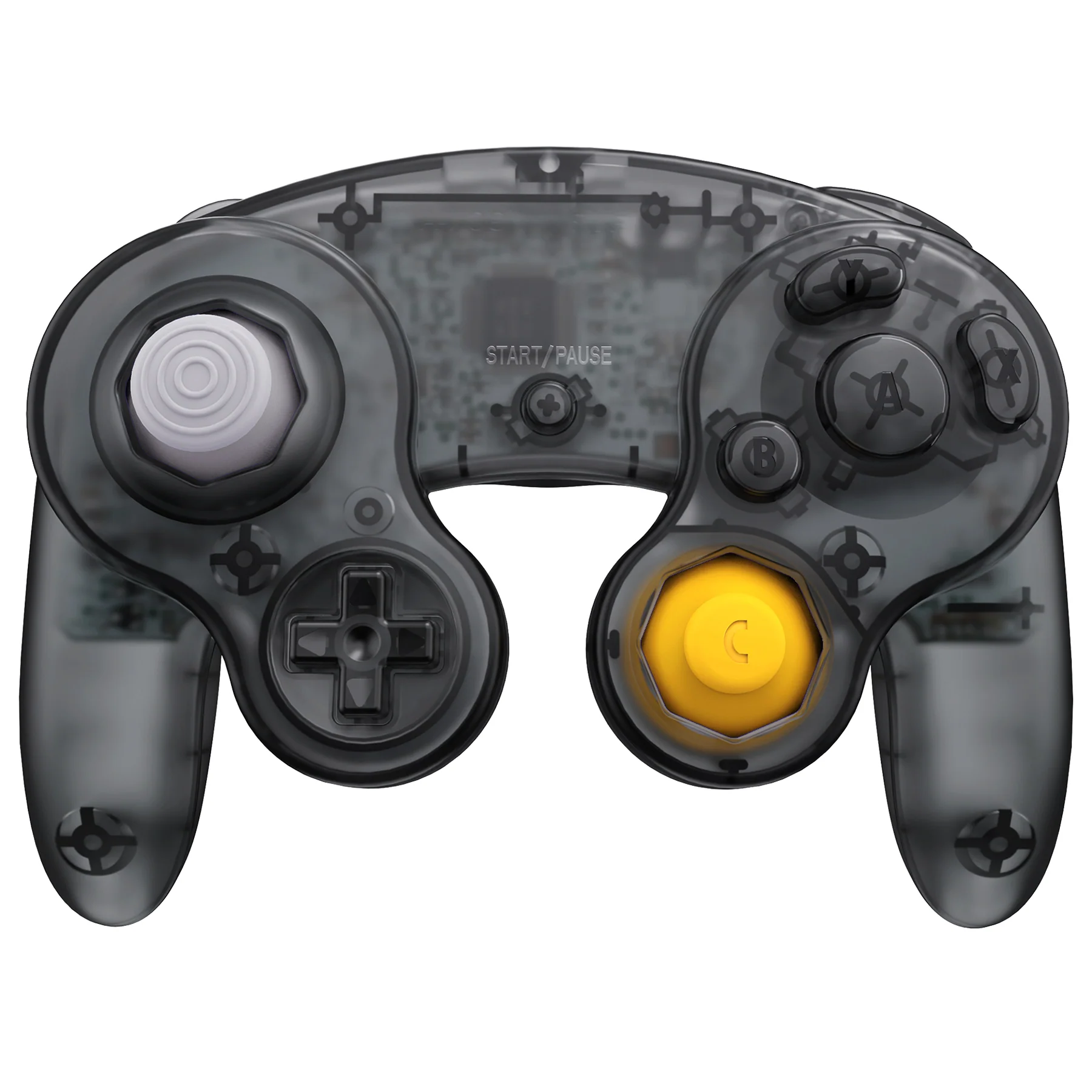 eXtremeRate Replacement Faceplate Backplate with Buttons for Nintendo GameCube Controller NGC - Clear Black - Image 4