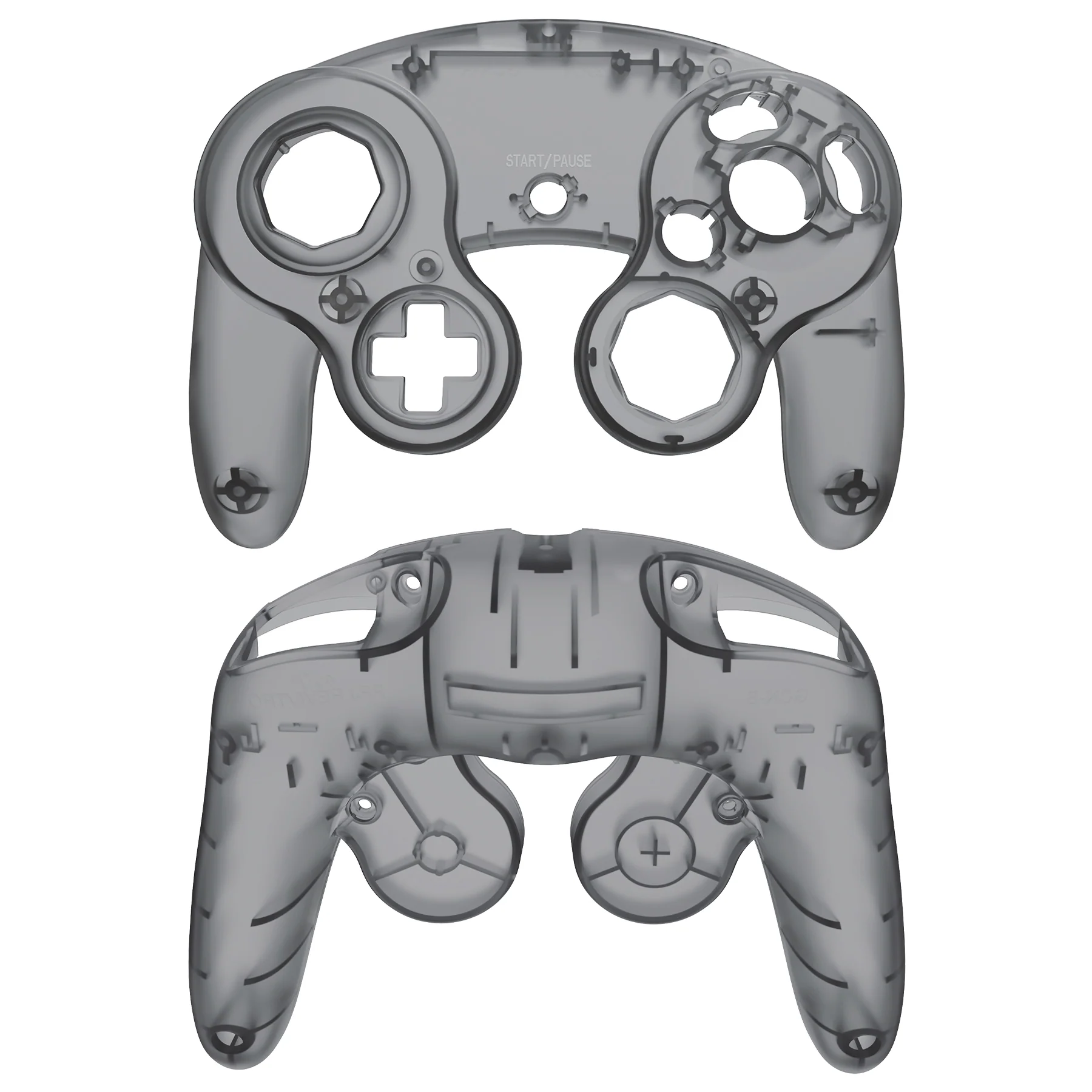 eXtremeRate Replacement Faceplate Backplate with Buttons for Nintendo GameCube Controller NGC - Clear Black - Image 9