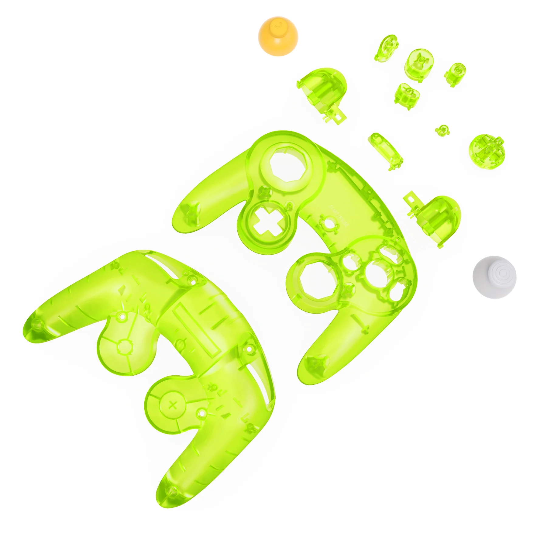 eXtremeRate Replacement Faceplate Backplate with Buttons for Nintendo GameCube Controller NGC - Clear Lime Green - Image 10