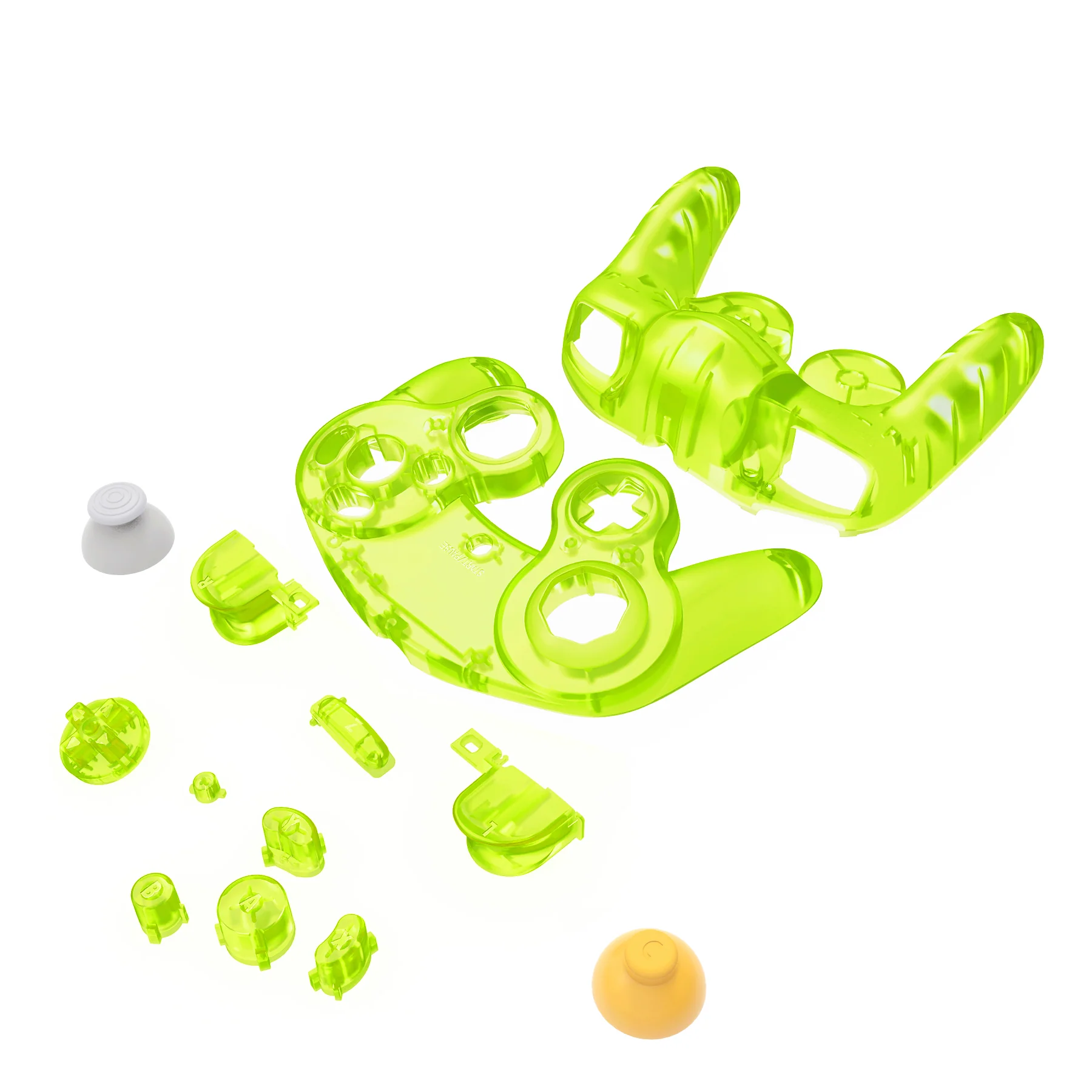 eXtremeRate Replacement Faceplate Backplate with Buttons for Nintendo GameCube Controller NGC - Clear Lime Green - Image 11