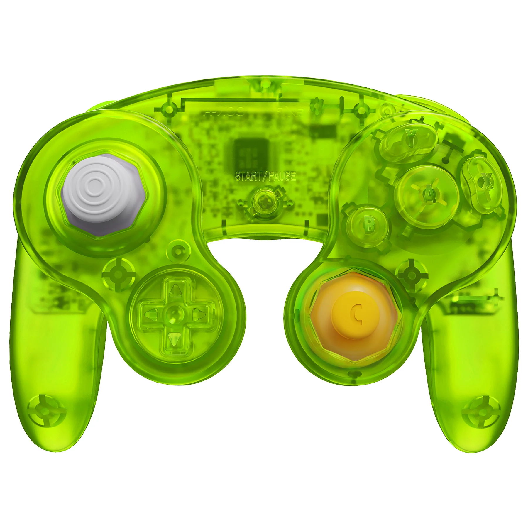 eXtremeRate Replacement Faceplate Backplate with Buttons for Nintendo GameCube Controller NGC - Clear Lime Green - Image 4