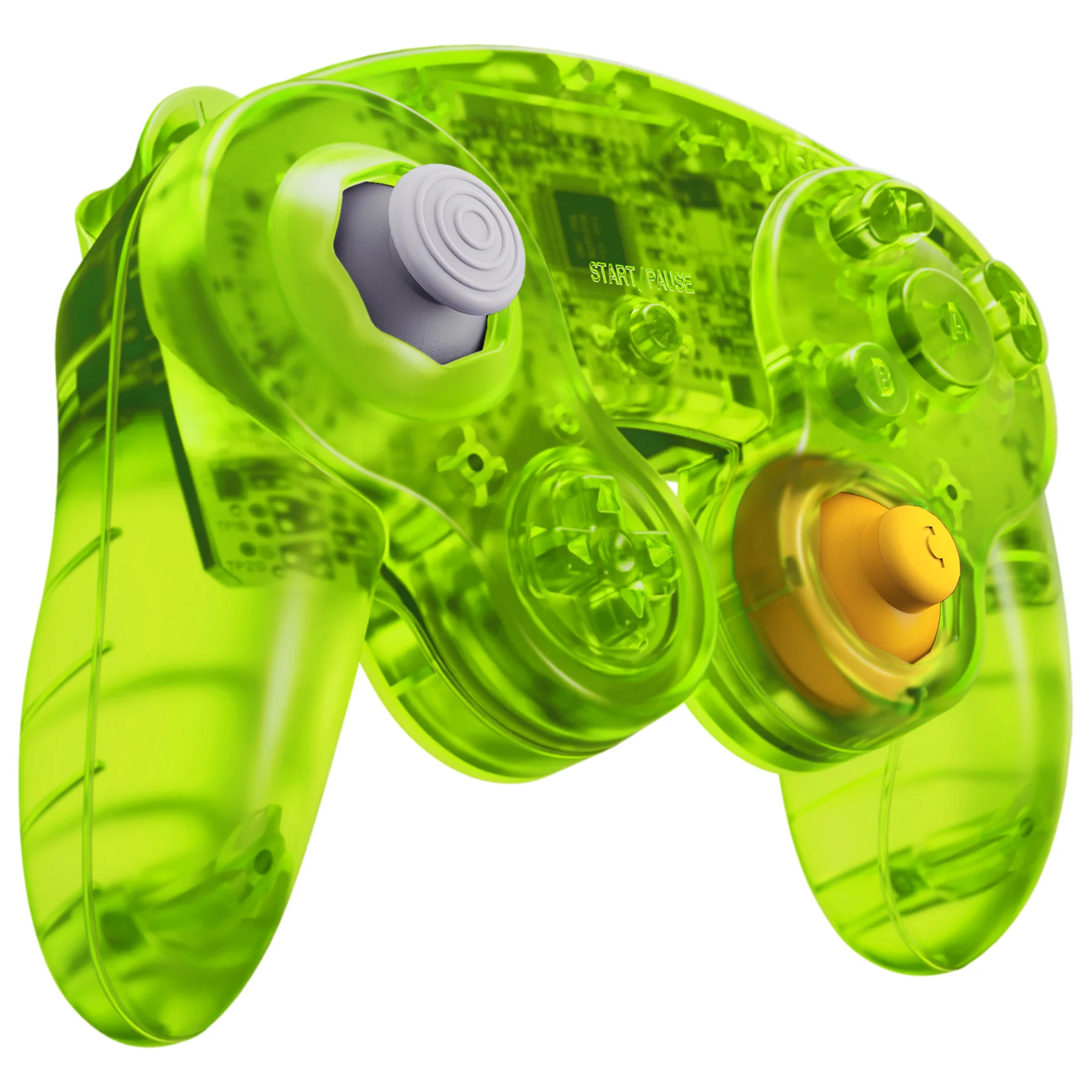 eXtremeRate Replacement Faceplate Backplate with Buttons for Nintendo GameCube Controller NGC - Clear Lime Green - Image 5