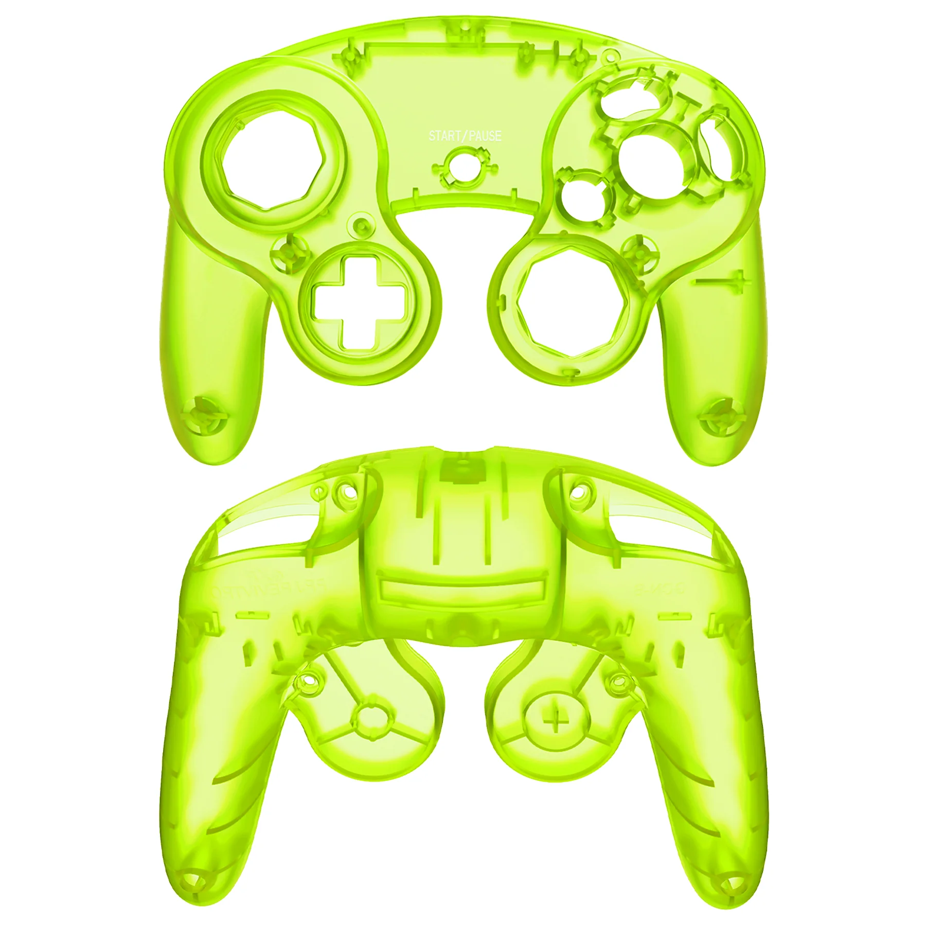 eXtremeRate Replacement Faceplate Backplate with Buttons for Nintendo GameCube Controller NGC - Clear Lime Green - Image 9