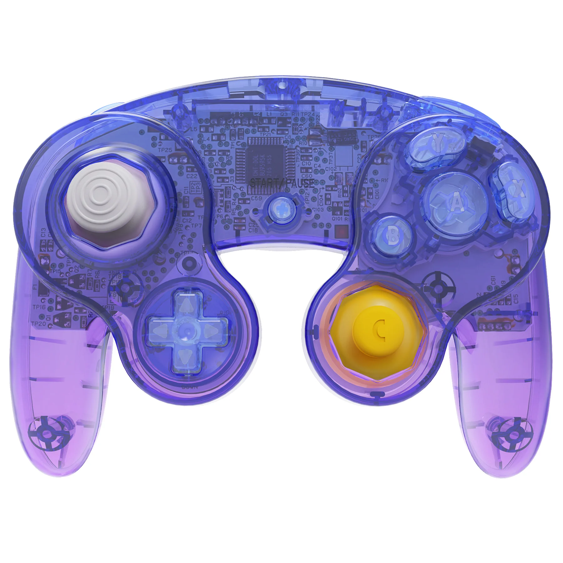 eXtremeRate Replacement Faceplate Backplate with Buttons for Nintendo GameCube Controller NGC - Gradient Translucent Bluebell - Image 4