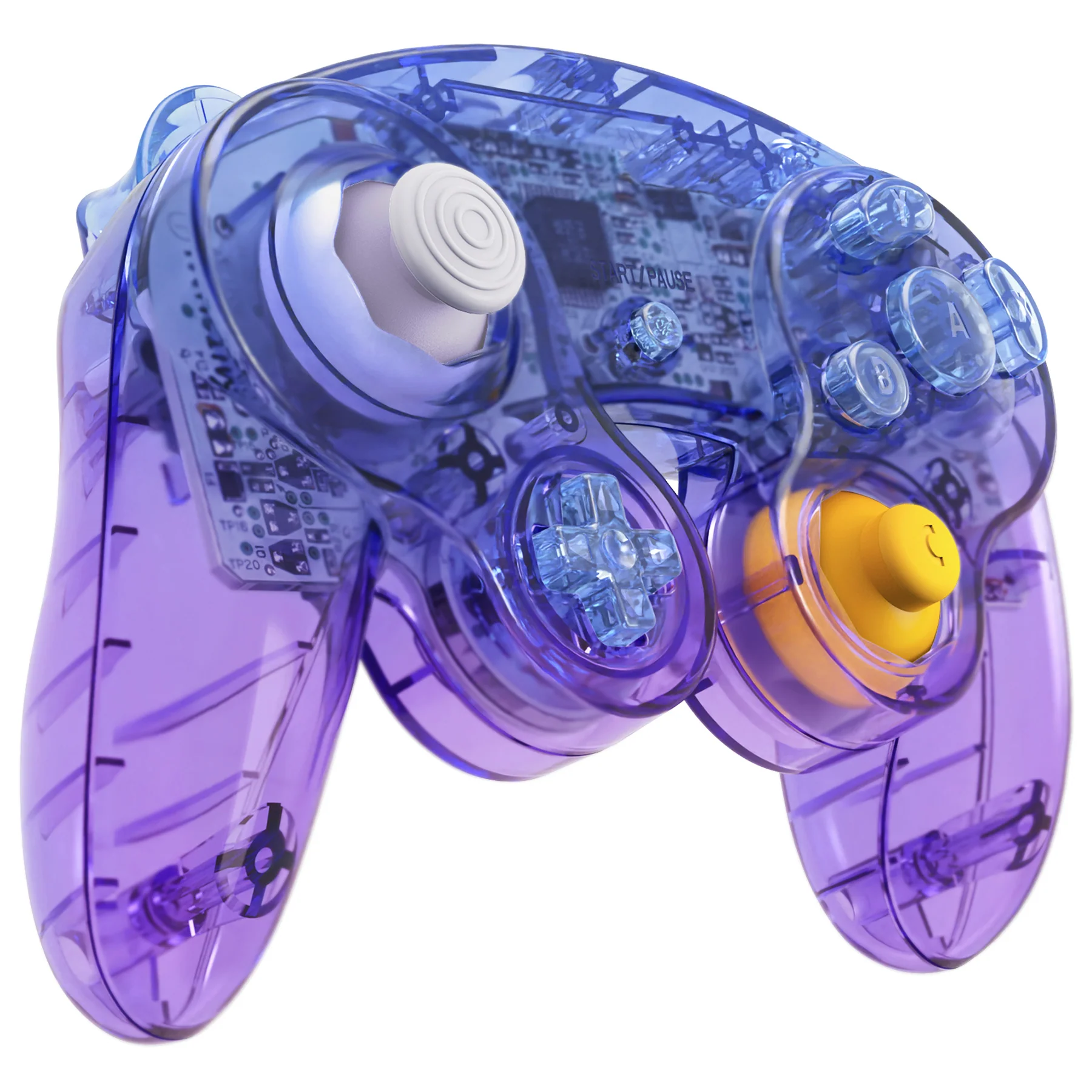 eXtremeRate Replacement Faceplate Backplate with Buttons for Nintendo GameCube Controller NGC - Gradient Translucent Bluebell - Image 5