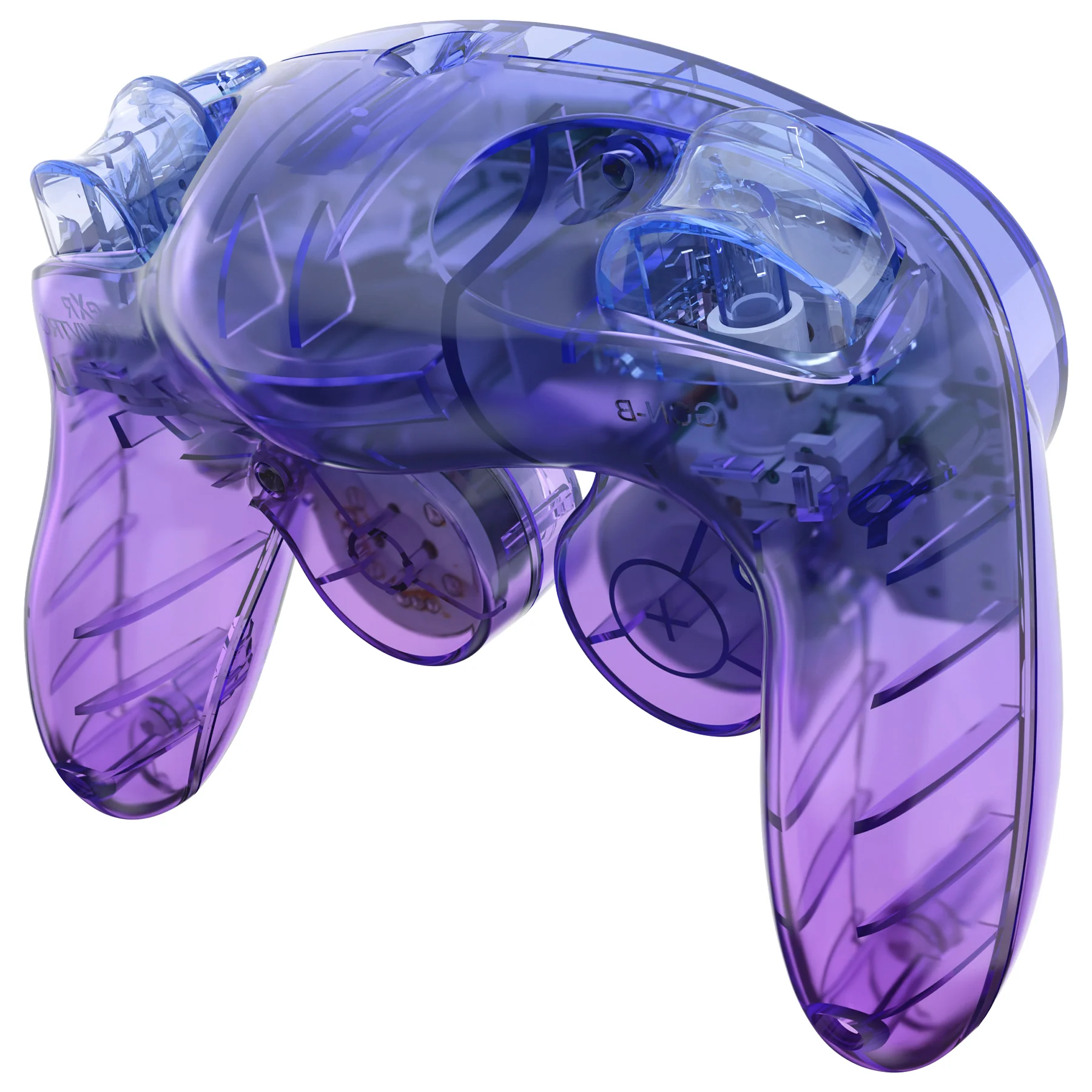 eXtremeRate Replacement Faceplate Backplate with Buttons for Nintendo GameCube Controller NGC - Gradient Translucent Bluebell - Image 6