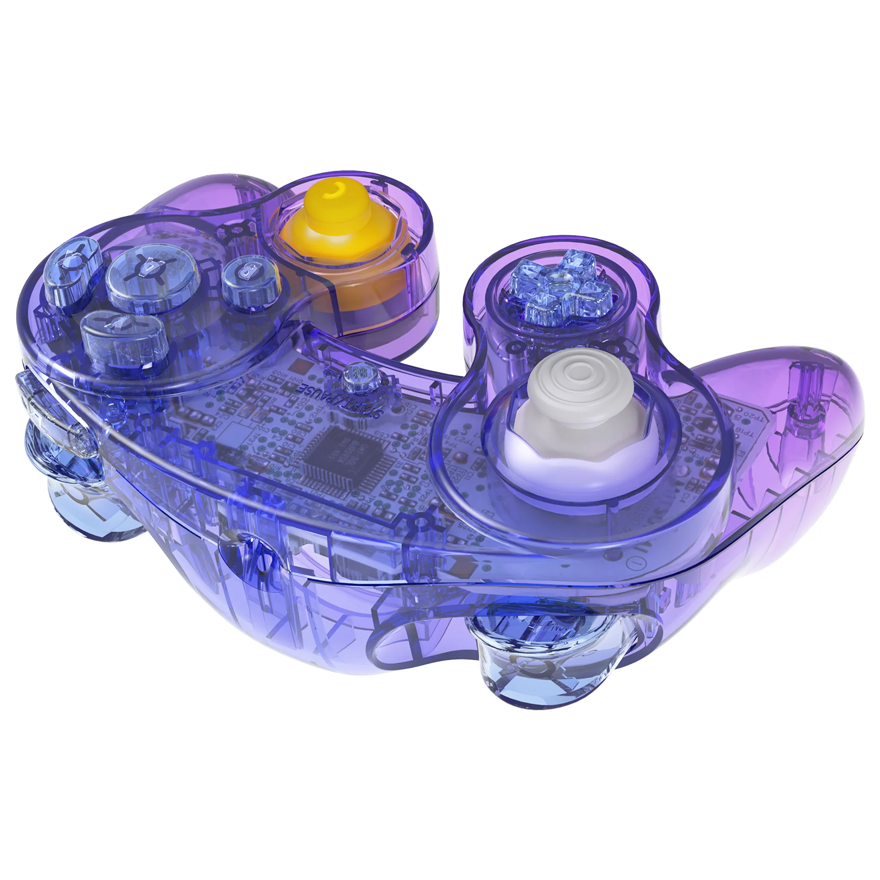 eXtremeRate Replacement Faceplate Backplate with Buttons for Nintendo GameCube Controller NGC - Gradient Translucent Bluebell - Image 8