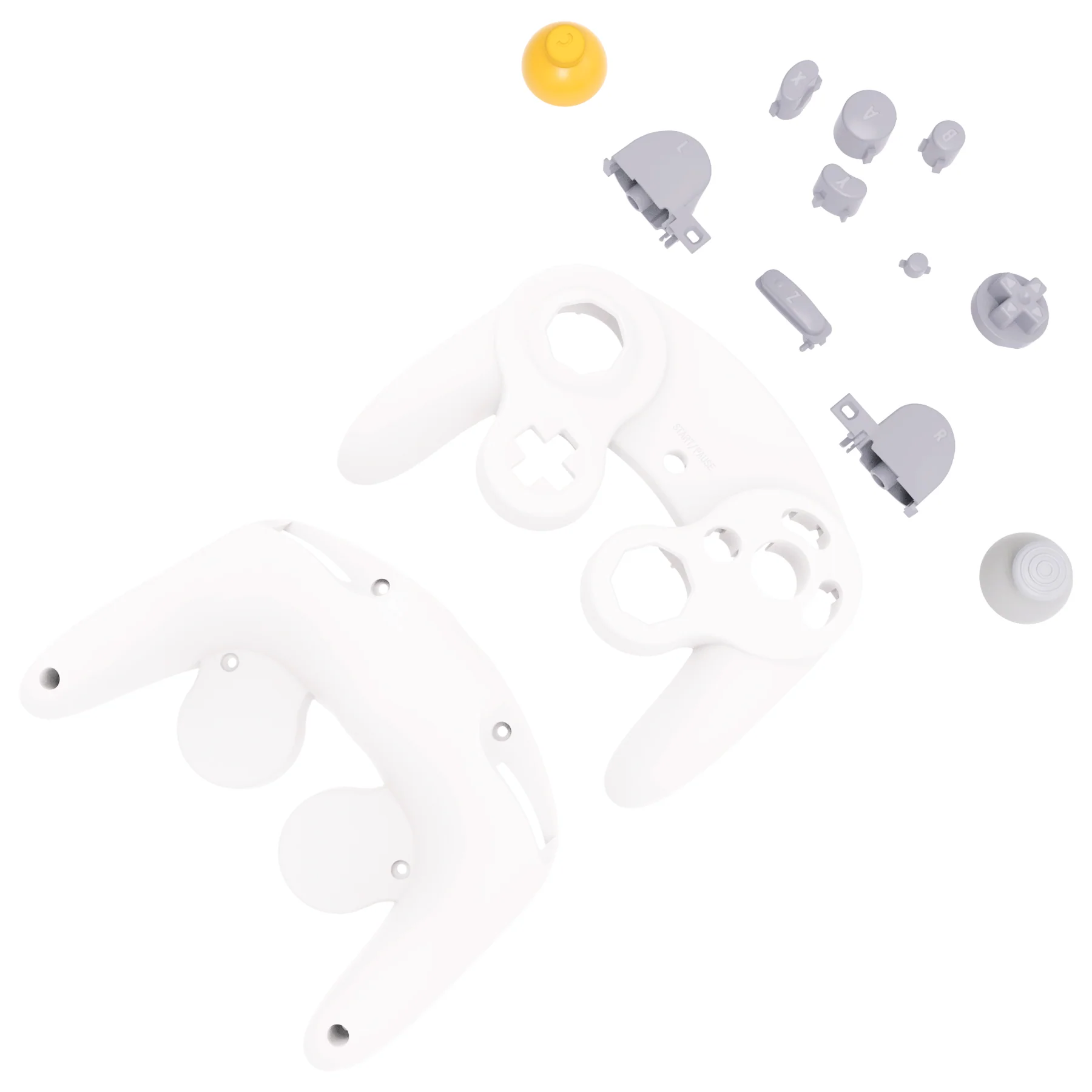 eXtremeRate Replacement Faceplate Backplate with Buttons for Nintendo GameCube Controller NGC - White - Image 10