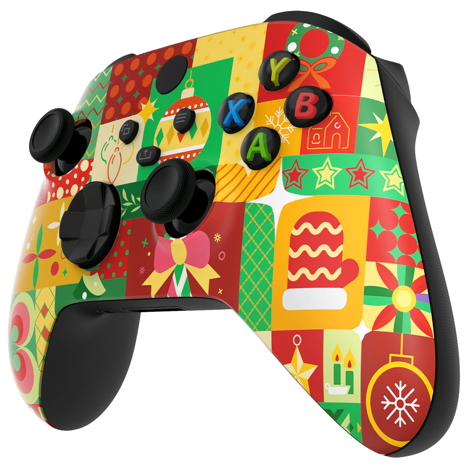 eXtremeRate Replacement Faceplate Front Housing Shell for Xbox Series X & S Controller - Christmas Wrap - Image 4