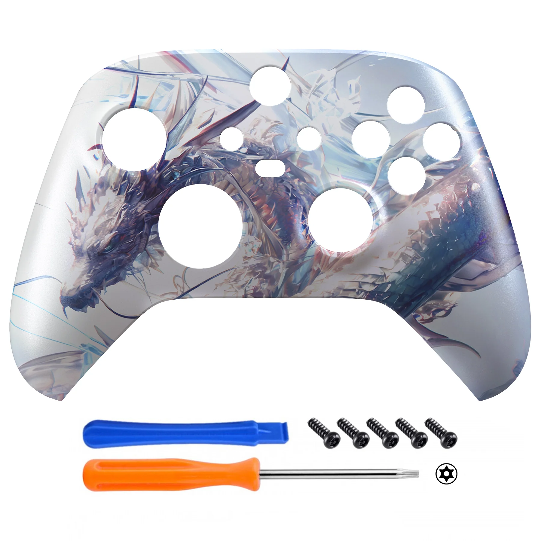 eXtremeRate Replacement Faceplate Front Housing Shell for Xbox Series X & S Controller - Crystal Dragon - Image 2