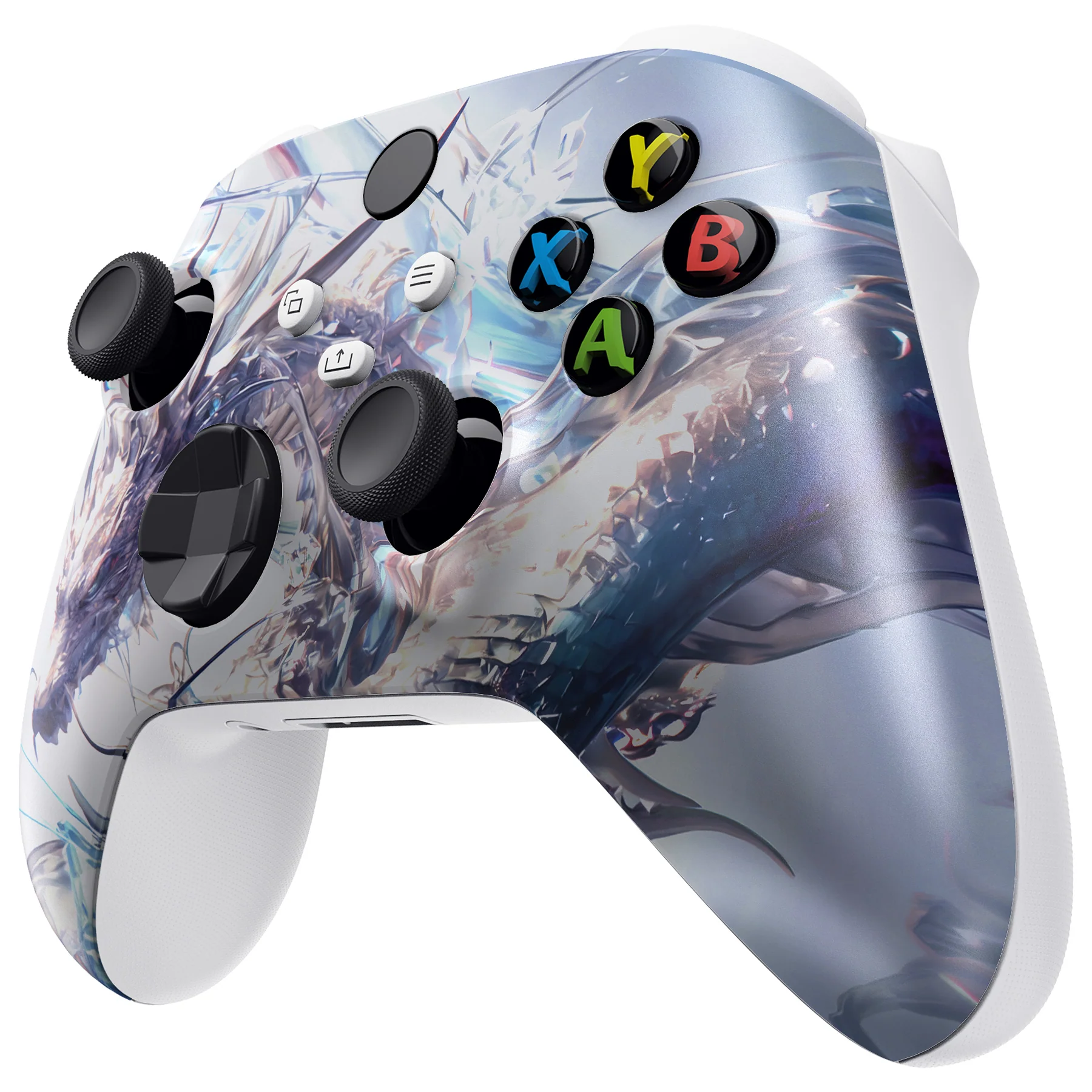 eXtremeRate Replacement Faceplate Front Housing Shell for Xbox Series X & S Controller - Crystal Dragon - Image 4
