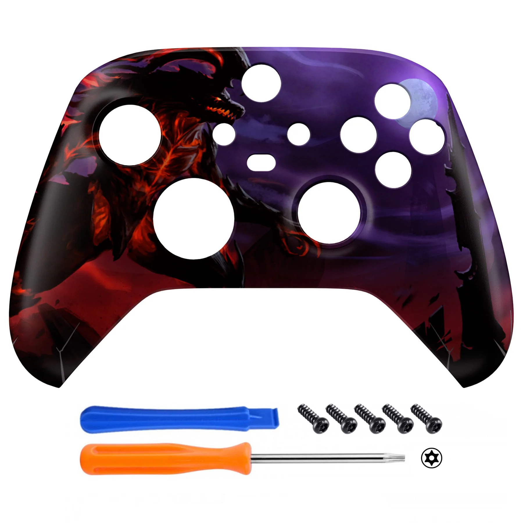 eXtremeRate Replacement Faceplate Front Housing Shell for Xbox Series X & S Controller - Dragon King - Image 2