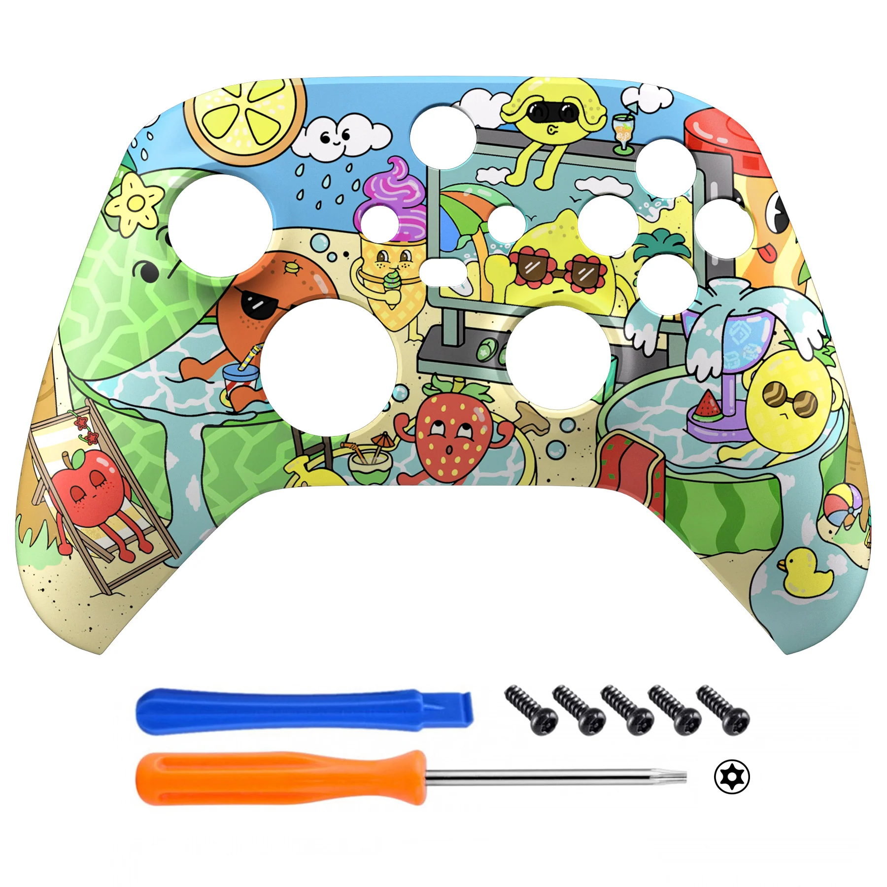 eXtremeRate Replacement Faceplate Front Housing Shell for Xbox Series X & S Controller - Fruity Party - Image 2