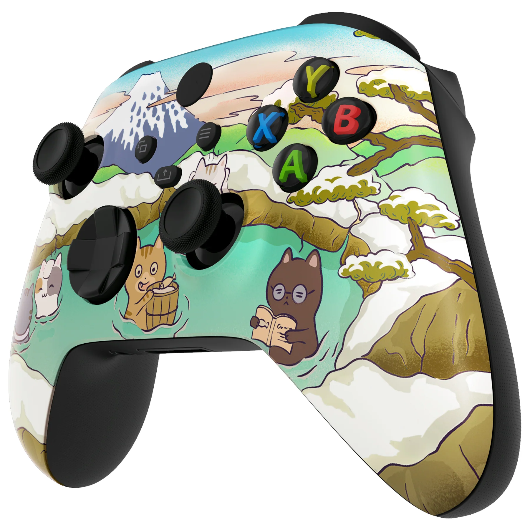eXtremeRate Replacement Faceplate Front Housing Shell for Xbox Series X & S Controller - Hot Spring Kitties - Image 4