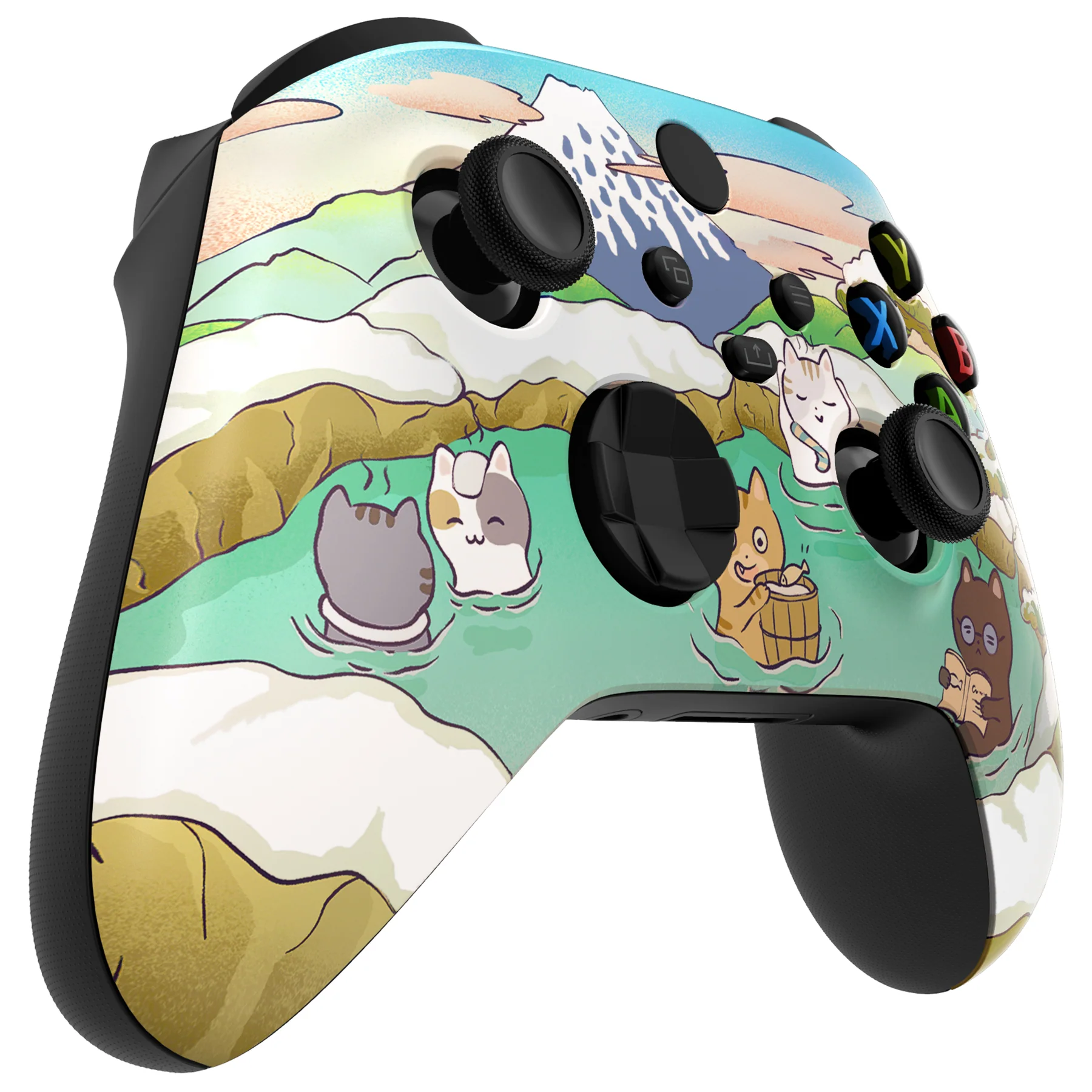 eXtremeRate Replacement Faceplate Front Housing Shell for Xbox Series X & S Controller - Hot Spring Kitties - Image 5