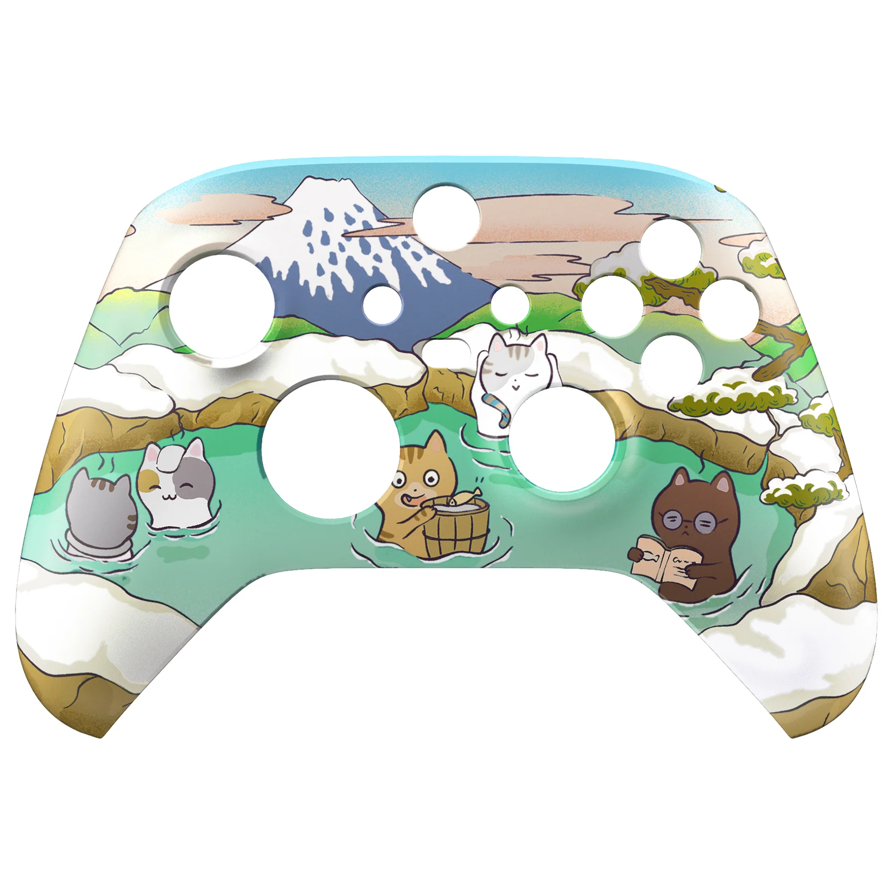 eXtremeRate Replacement Faceplate Front Housing Shell for Xbox Series X & S Controller - Hot Spring Kitties - Image 7