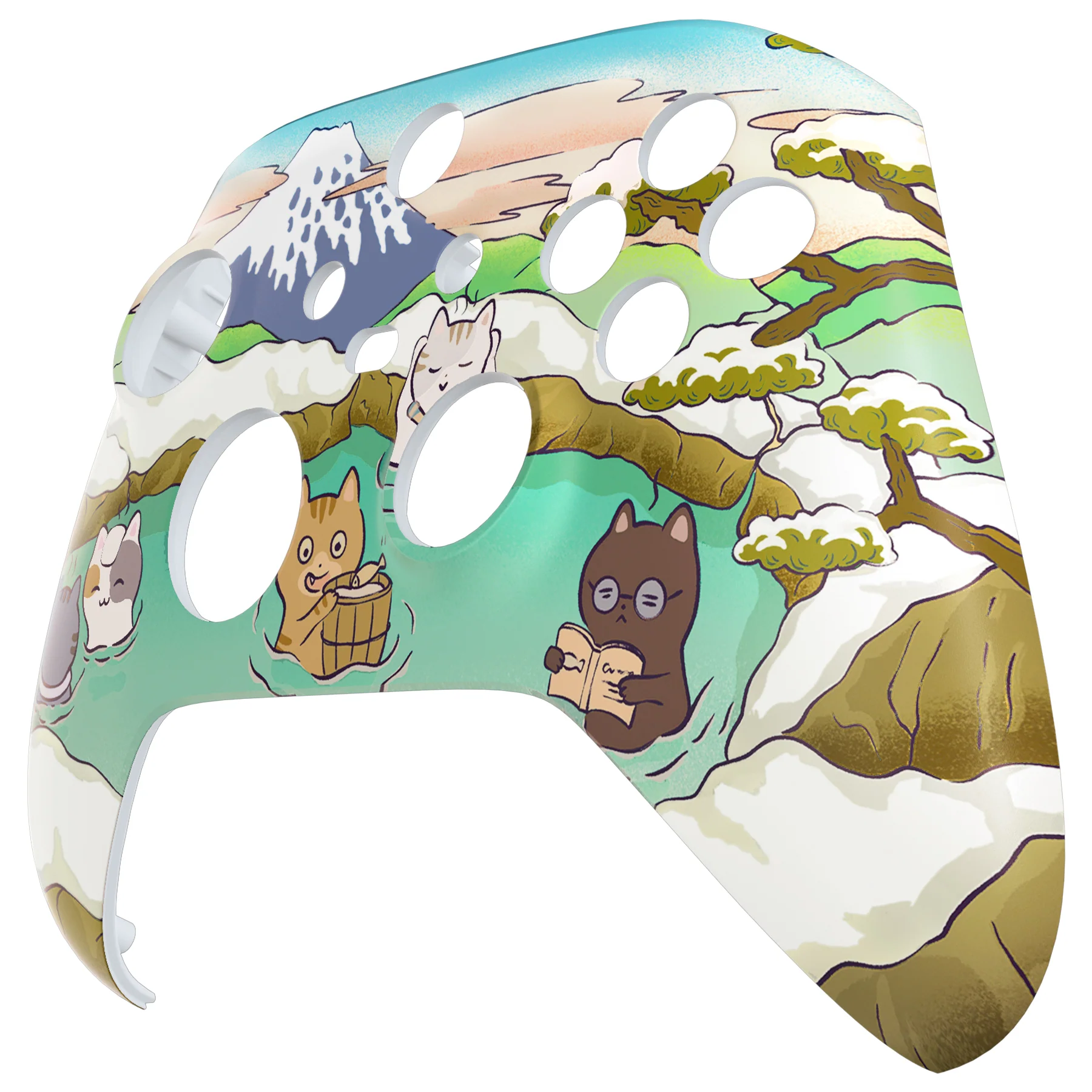 eXtremeRate Replacement Faceplate Front Housing Shell for Xbox Series X & S Controller - Hot Spring Kitties - Image 8