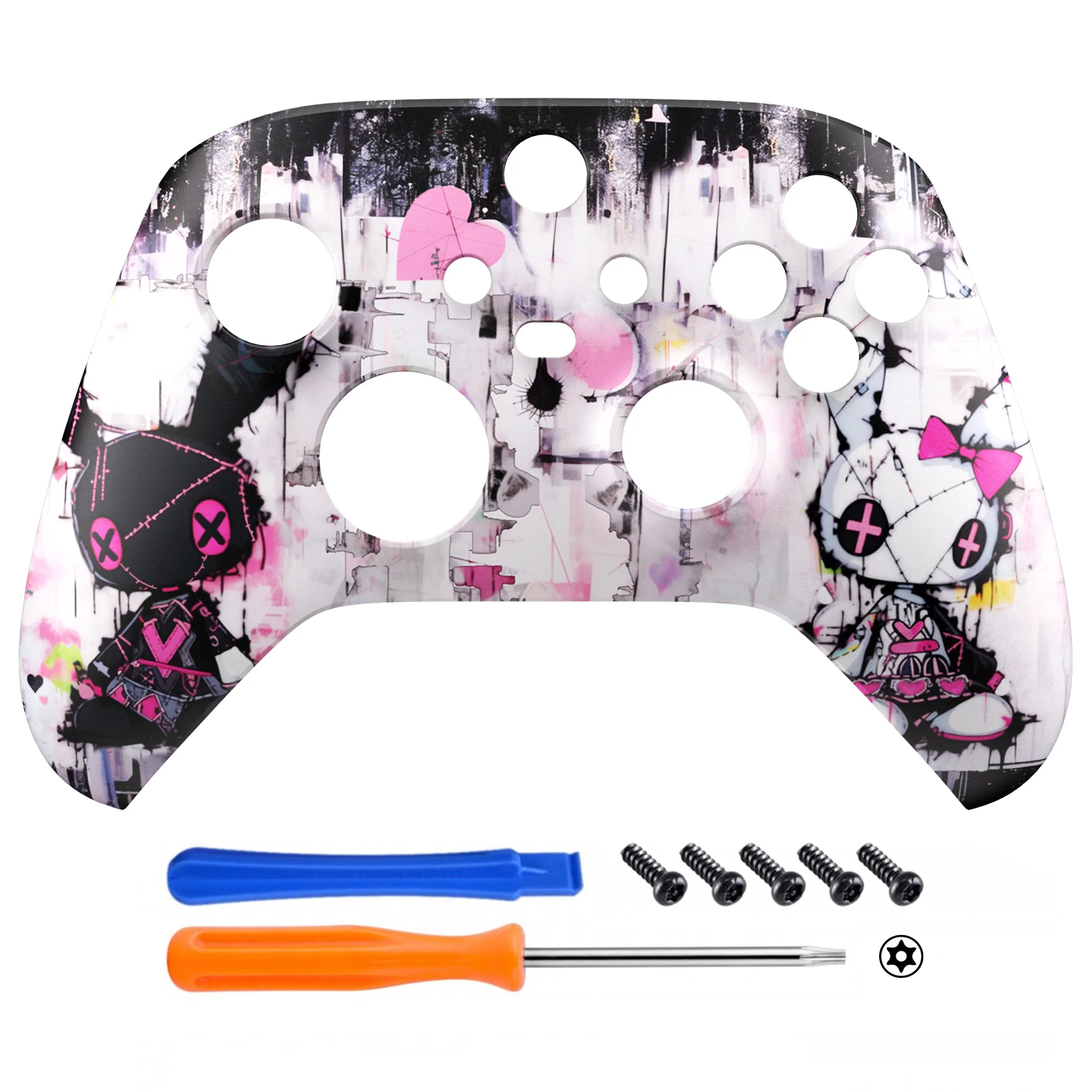 eXtremeRate Replacement Faceplate Front Housing Shell for Xbox Series X & S Controller - Lovely Punky Bunny - Image 2