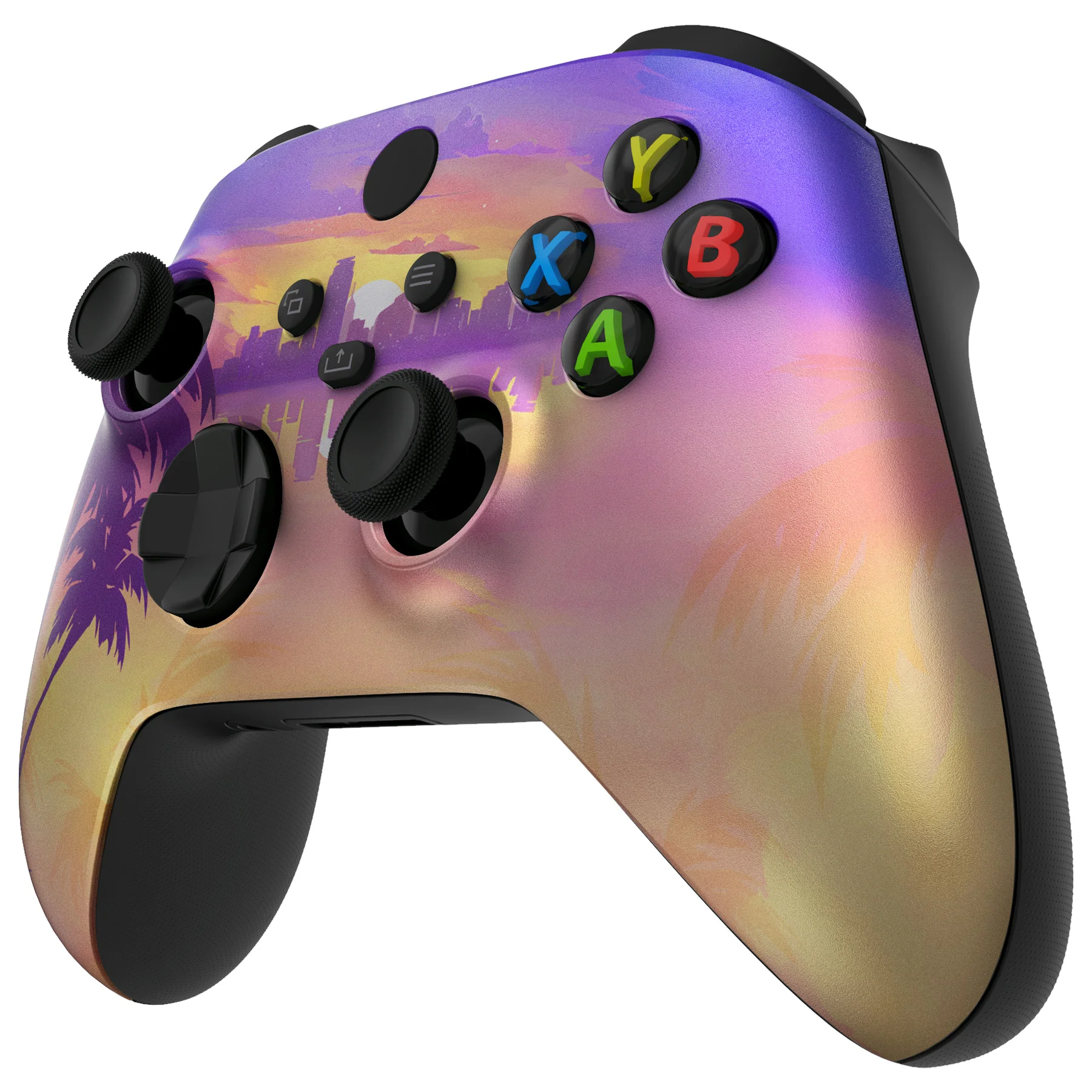 eXtremeRate Replacement Faceplate Front Housing Shell for Xbox Series X & S Controller - Neon Miami - Image 4
