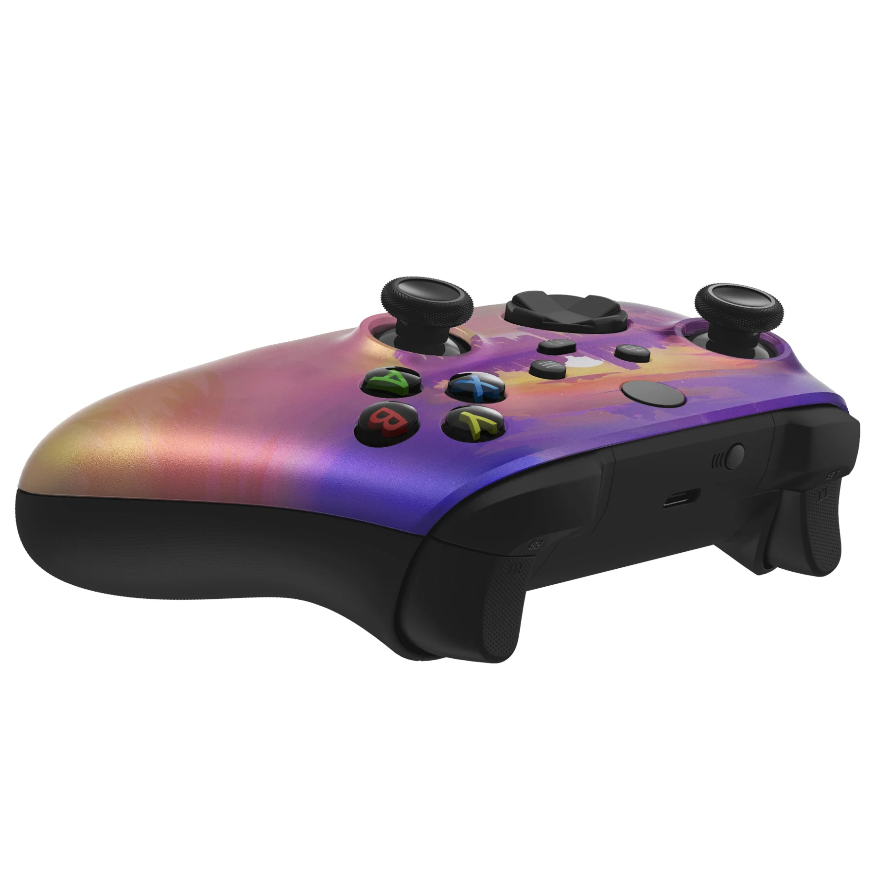 eXtremeRate Replacement Faceplate Front Housing Shell for Xbox Series X & S Controller - Neon Miami - Image 6