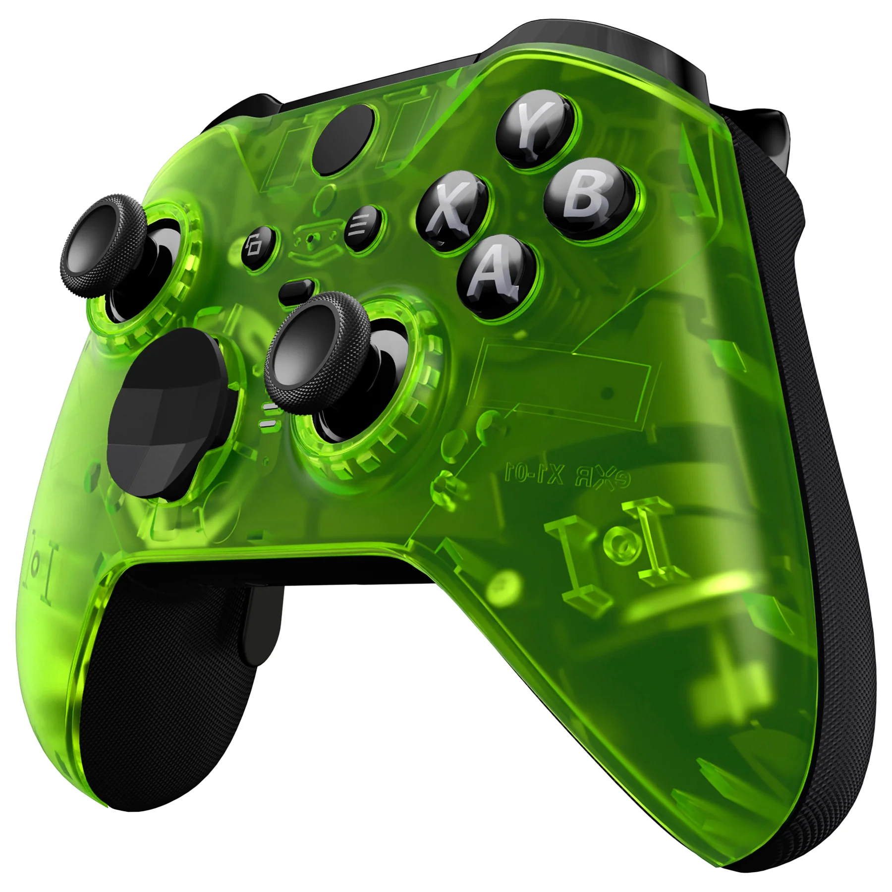 eXtremeRate Replacement Front Housing Shell Case with Accent Rings for Xbox One Elite Series 2 & Elite 2 Core Controller (Model 1797) - Clear Lime Green - Image 5