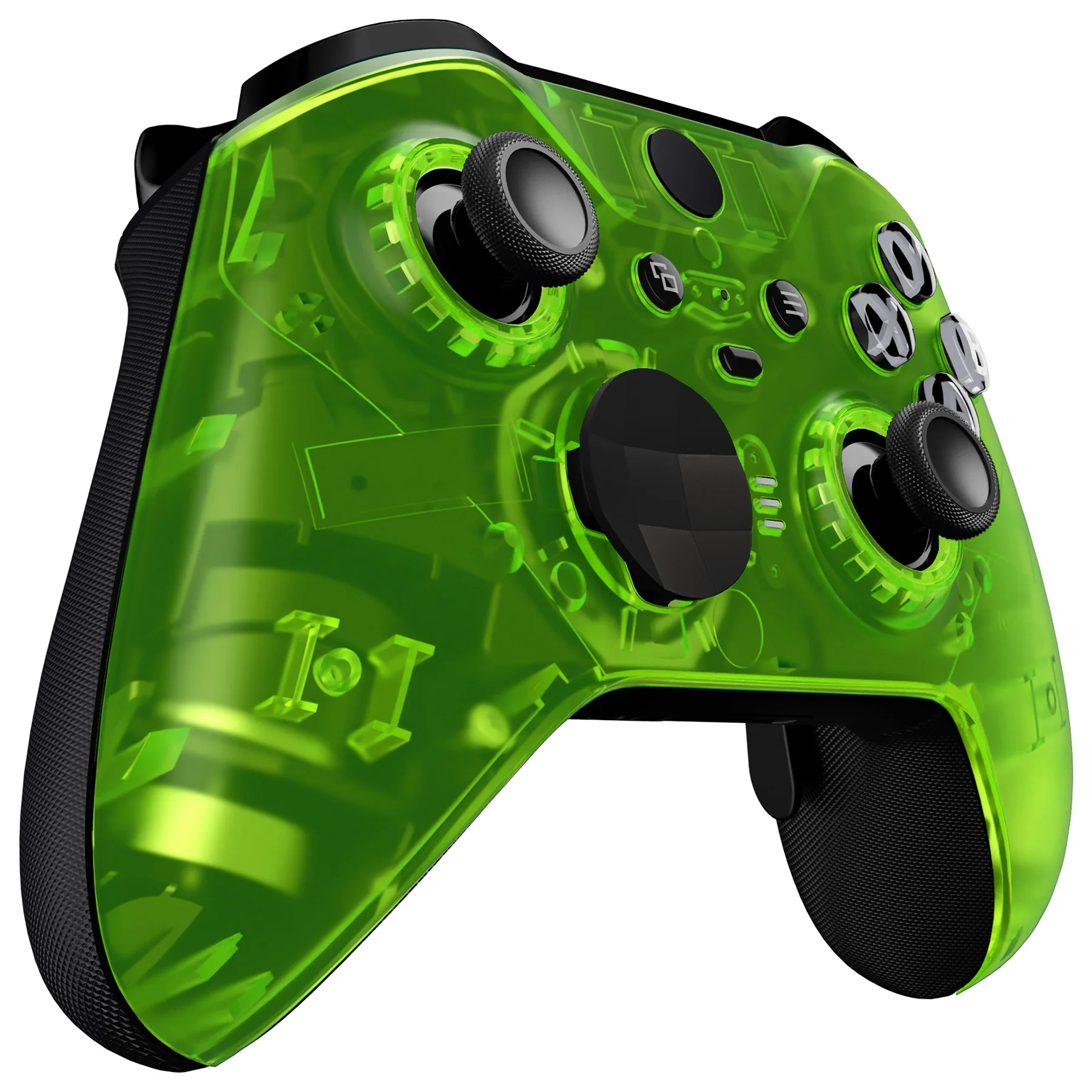eXtremeRate Replacement Front Housing Shell Case with Accent Rings for Xbox One Elite Series 2 & Elite 2 Core Controller (Model 1797) - Clear Lime Green - Image 6
