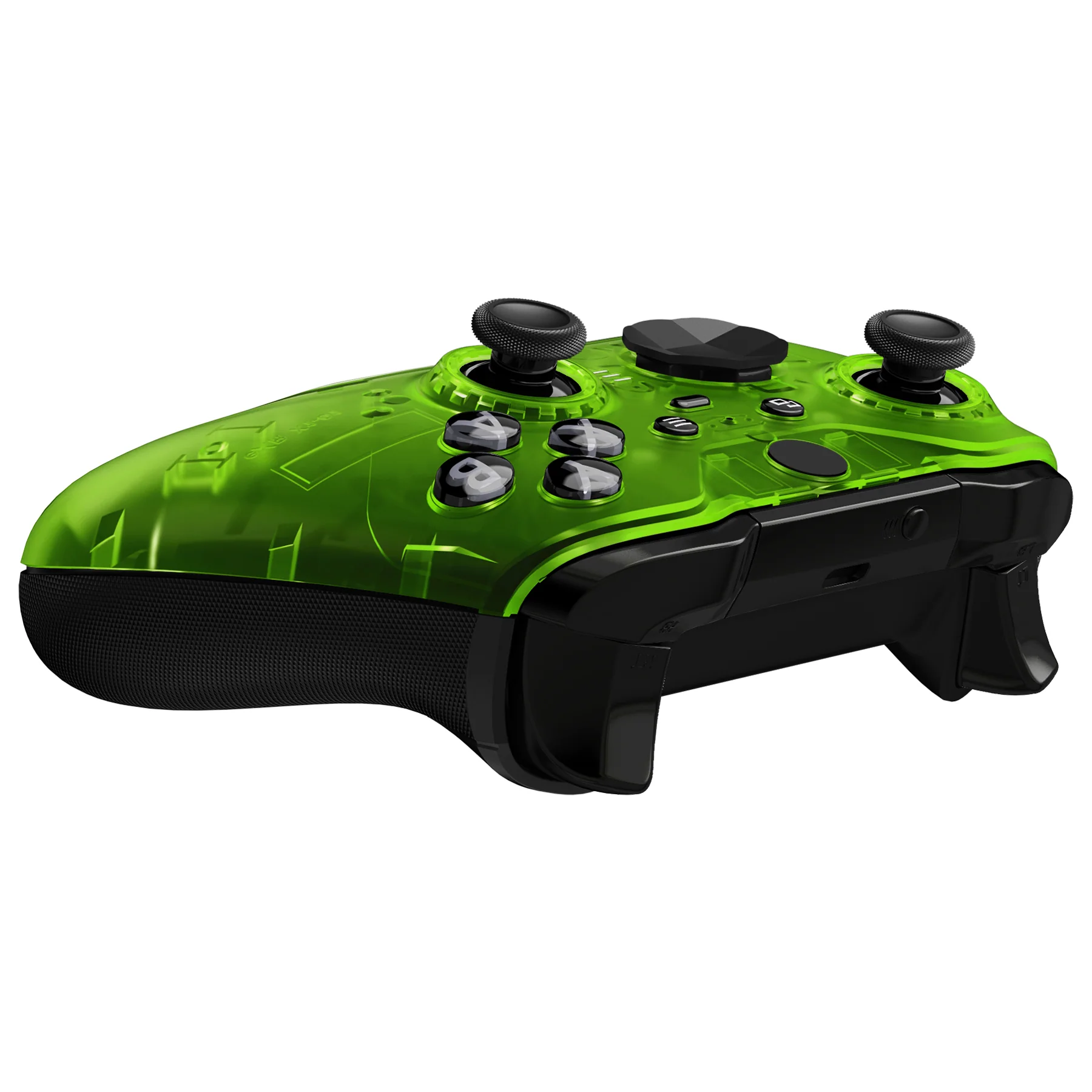 eXtremeRate Replacement Front Housing Shell Case with Accent Rings for Xbox One Elite Series 2 & Elite 2 Core Controller (Model 1797) - Clear Lime Green - Image 7