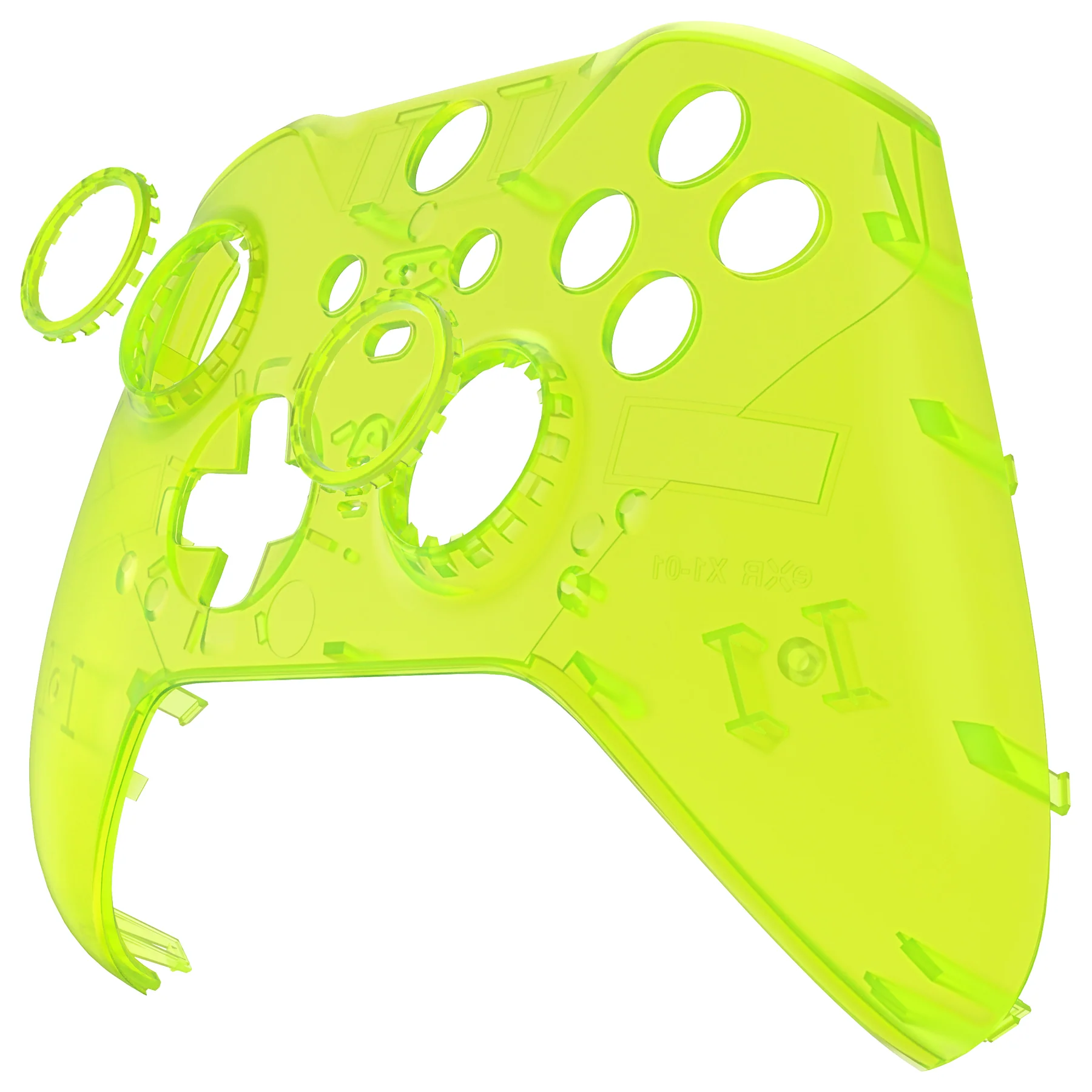 eXtremeRate Replacement Front Housing Shell Case with Accent Rings for Xbox One Elite Series 2 & Elite 2 Core Controller (Model 1797) - Clear Lime Green - Image 9