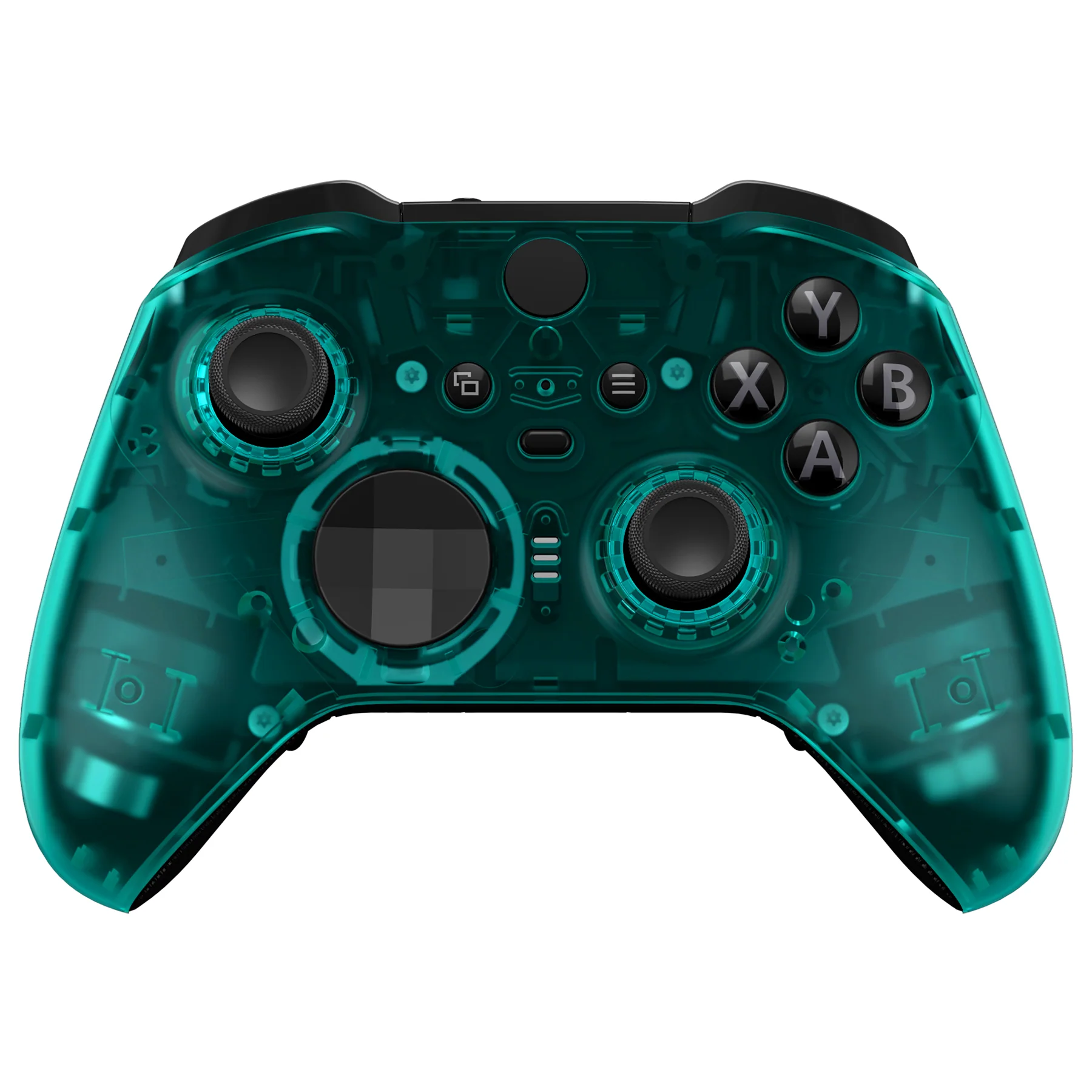 eXtremeRate Replacement Front Housing Shell Case with Accent Rings for Xbox One Elite Series 2 & Elite 2 Core Controller (Model 1797) - Emerald Green - Image 2