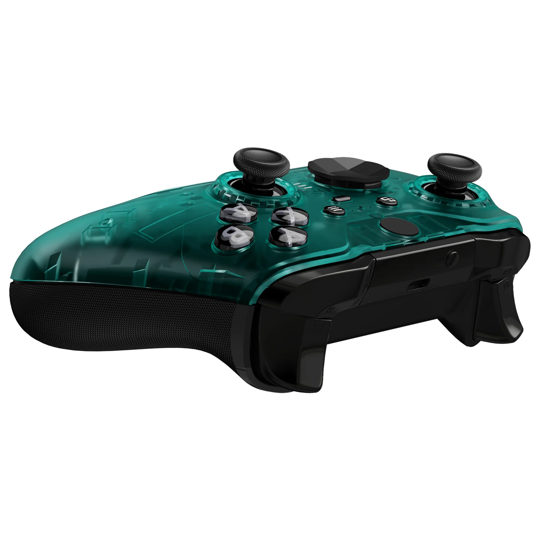 eXtremeRate Replacement Front Housing Shell Case with Accent Rings for Xbox One Elite Series 2 & Elite 2 Core Controller (Model 1797) - Emerald Green - Image 7