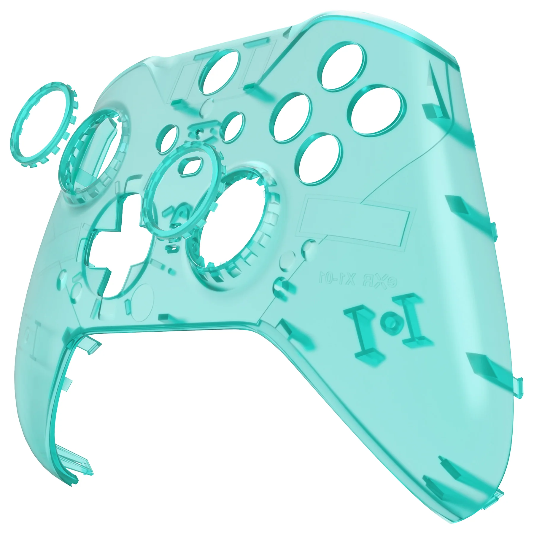 eXtremeRate Replacement Front Housing Shell Case with Accent Rings for Xbox One Elite Series 2 & Elite 2 Core Controller (Model 1797) - Emerald Green - Image 9