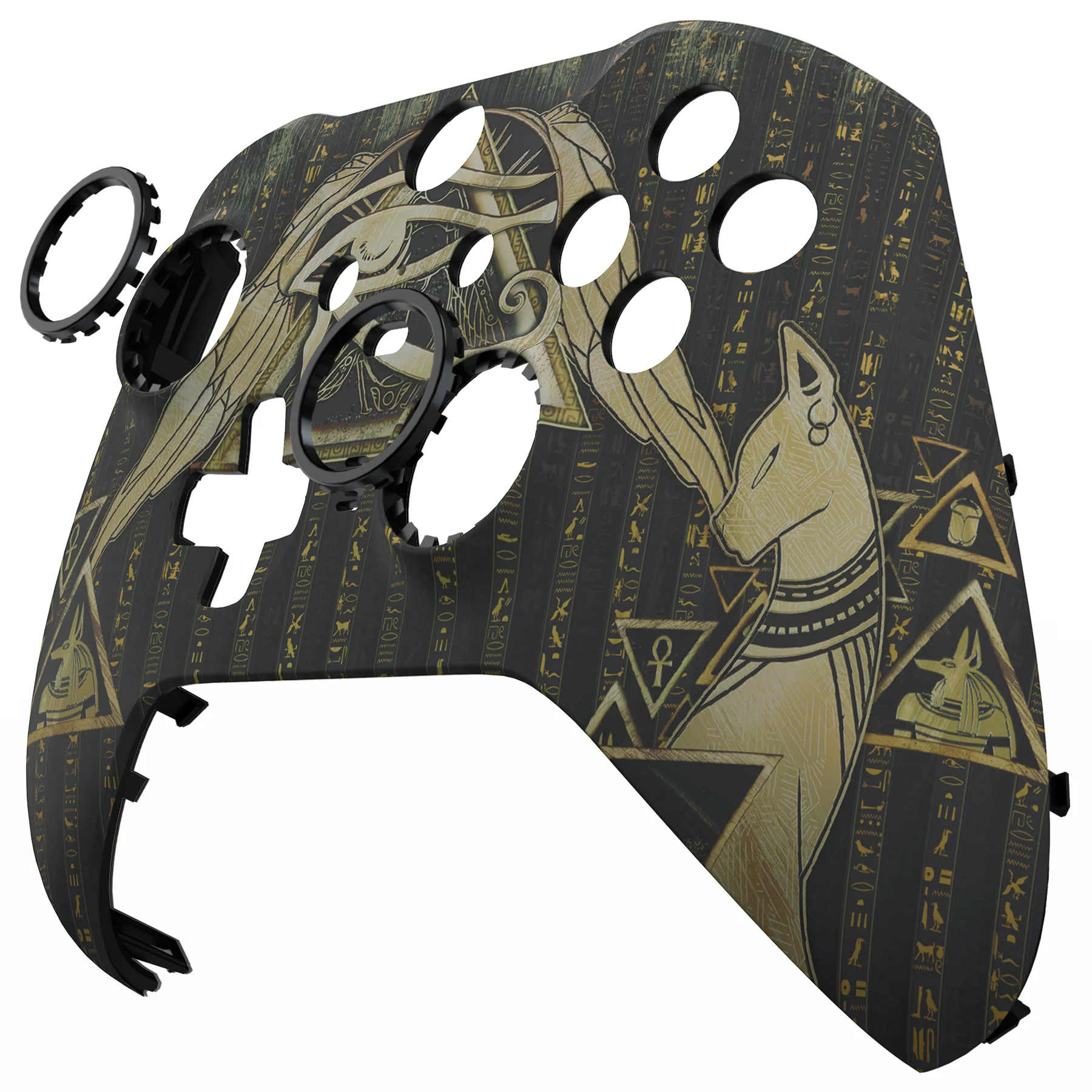 eXtremeRate Replacement Front Housing Shell Case with Accent Rings for Xbox One Elite Series 2 & Elite 2 Core Controller (Model 1797) - Eye of Providence Pyramid - Image 9