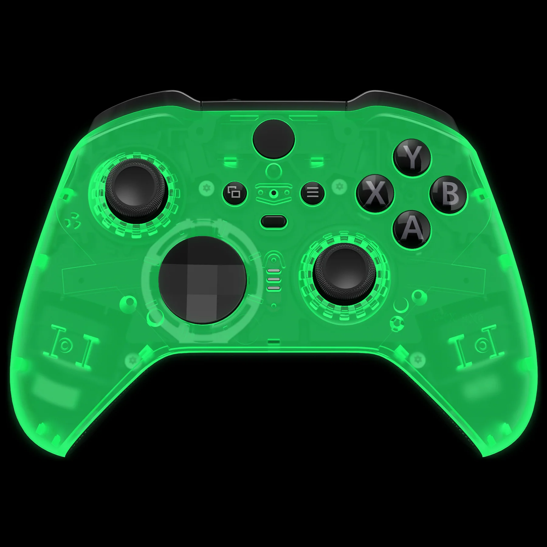 eXtremeRate Replacement Front Housing Shell Case with Accent Rings for Xbox One Elite Series 2 & Elite 2 Core Controller (Model 1797) - Glow in Dark - Green - Image 6