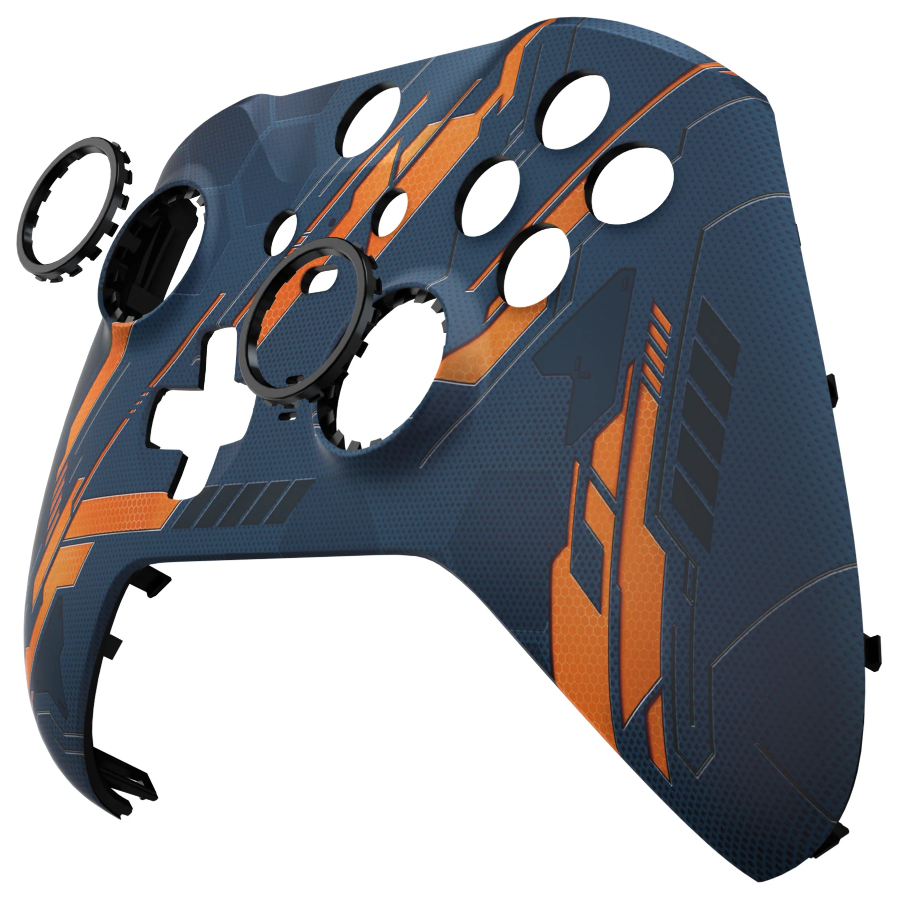 eXtremeRate Replacement Front Housing Shell Case with Accent Rings for Xbox One Elite Series 2 & Elite 2 Core Controller (Model 1797) - Glow in Dark Mecha - Yellow - Image 12