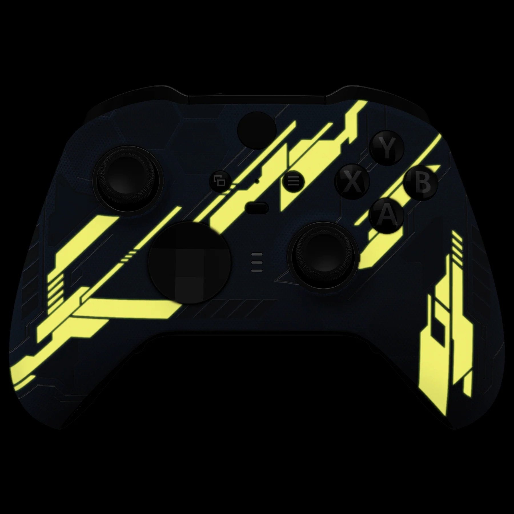 eXtremeRate Replacement Front Housing Shell Case with Accent Rings for Xbox One Elite Series 2 & Elite 2 Core Controller (Model 1797) - Glow in Dark Mecha - Yellow - Image 5